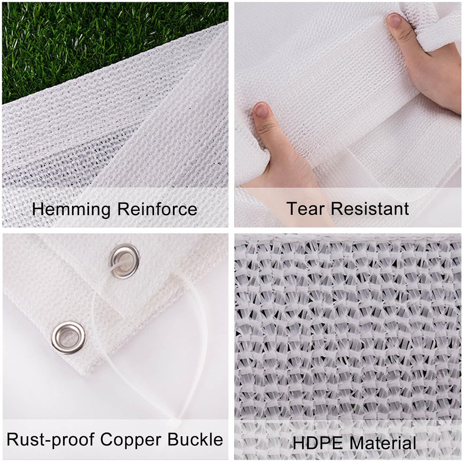 Garden Shade Netting 2m 3m 4m 5m 6m 7m 8m 9m 10m,Shade Sails White,Sunblock Shade Cloth for Greenhouse Plants,90% Uv Resistant Shade Mesh Tarp,Sunscreen Fabric With Grommets,White-7x10m(23*32.8ft)