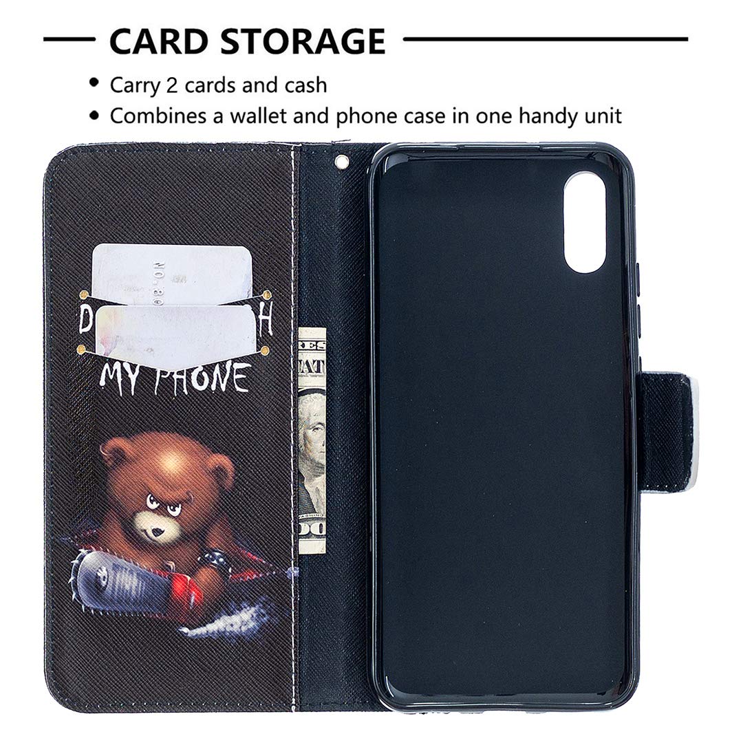 LEMAXELERS Redmi Note 9 Custodia Cover Portafoglio,Redmi Note 9 Custodia Rilievo Brillantini Diamond Gufo Wallet Shock-Absorption Magnetica Supporto Leather Flip Cover,YK Owl Pink