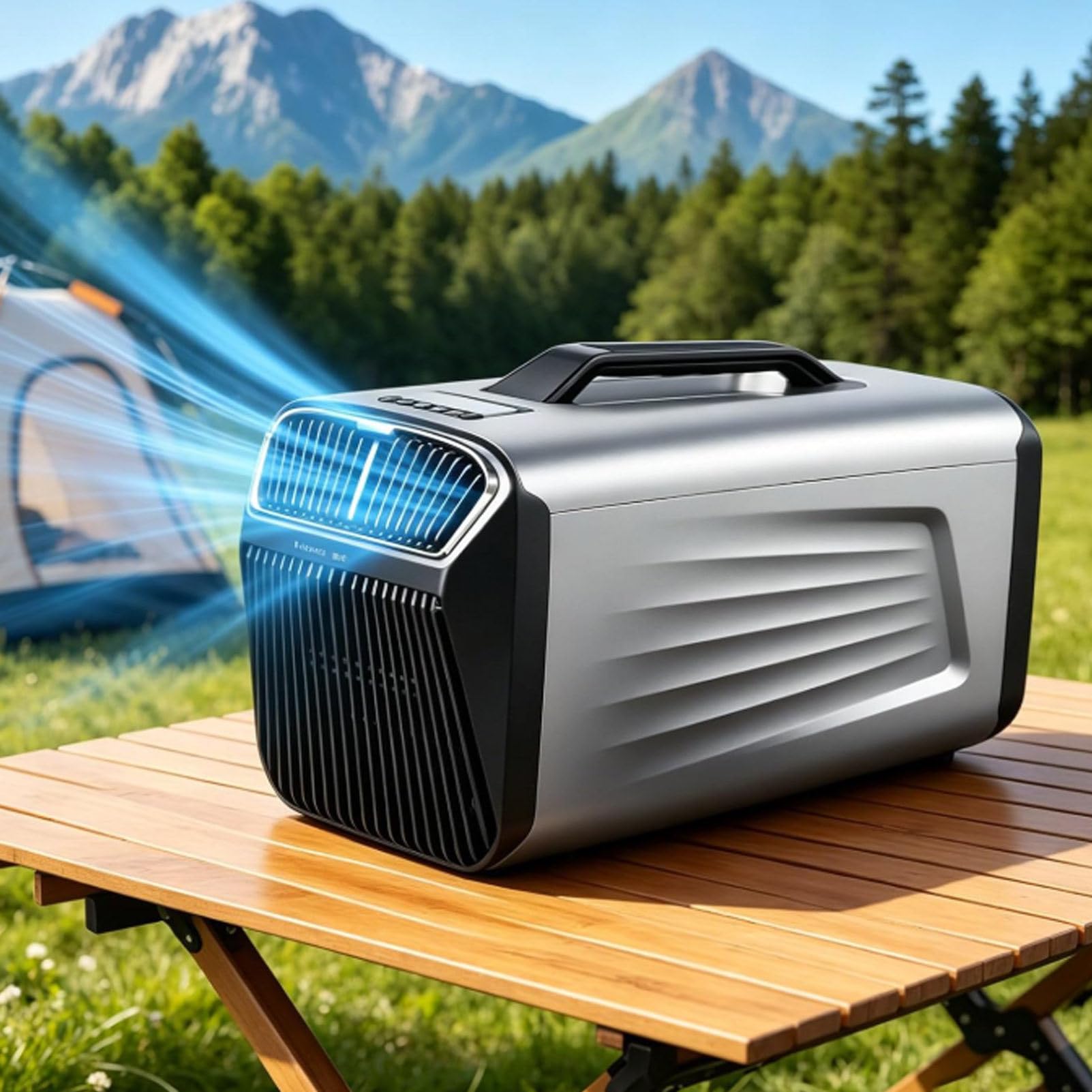 Hydravex 5200BTU Portable Camping Air Conditioner for Tent Outdoor and Indoor Use, 400W Low Power 4-in-1 for RV, Truck, Van and Car Cooling, Cooling + Dehumidify + Fan + Sleep Mode + 24h Timer 24V