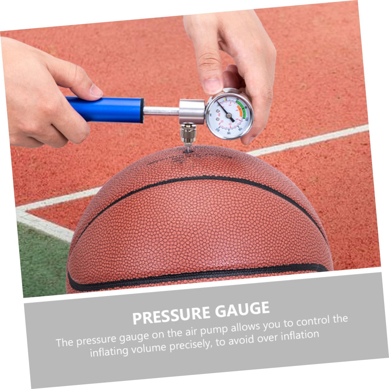 ifundom Inflador de Balones con Manómetro Bomba de Aire Portátil para Baloncesto Fútbol Voleibol y Bicicletas Inflador de Aluminio Durable y con Control de Presión