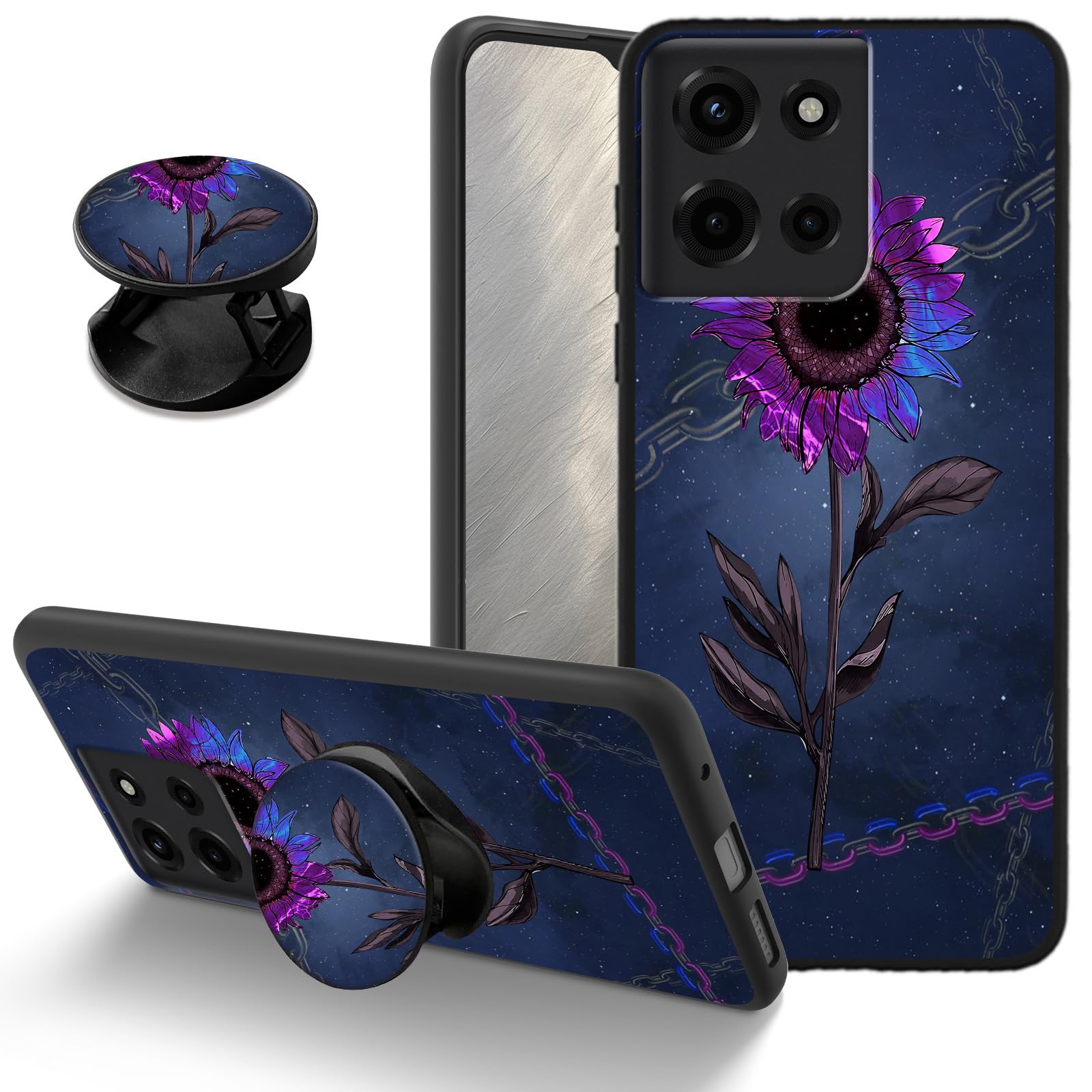 Soft TPU Phone Case for Motorola Moto G 5G 2025, Slim Protective Cover with Kickstand, Drop Protection, Shock-Absorbing, Wireless Charging Compatible