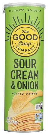 The Good Crisp Company Sour Cream & Onion Gluten-Free Potato Chips, 5.6 Ounce Pack of 1, Non-GMO & Allergen-Friendly Snacks