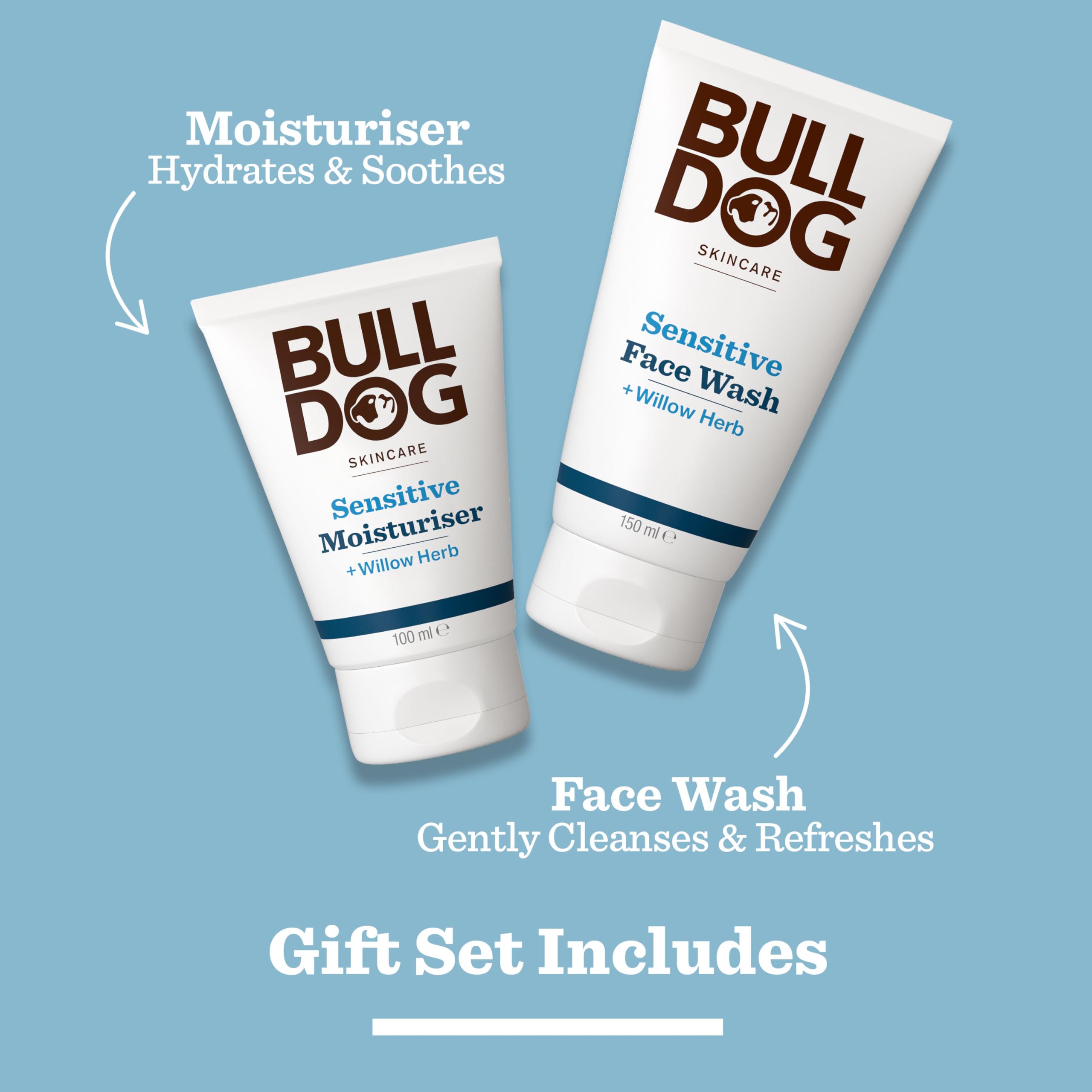 Bulldog Skincare Sensitive Skincare Duo Grooming Giftset for Men Sensitive Moisturiser 100ml, Sensitive Face Wash 150ml - Image 2
