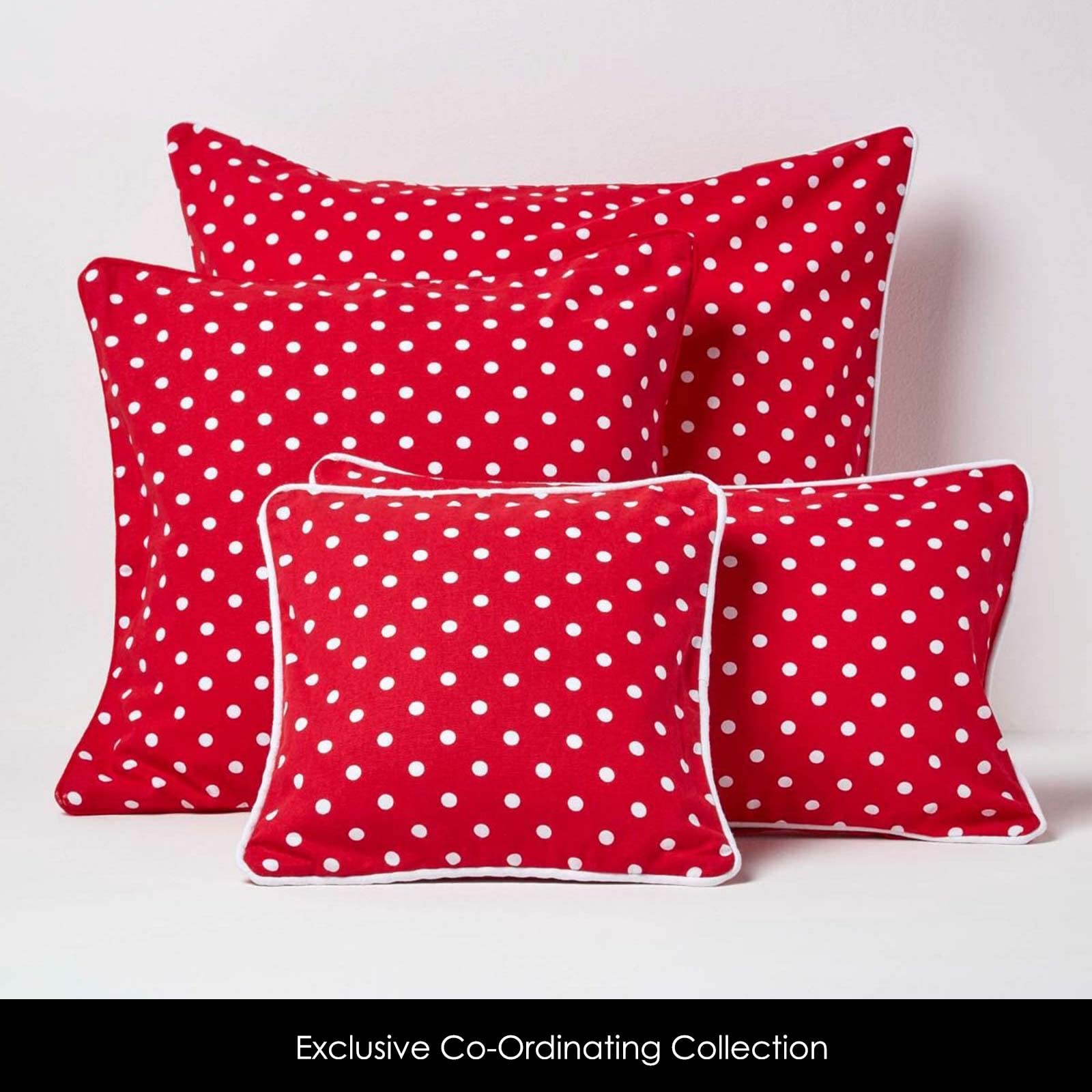 Homescapes Kindervorhang Mädchen Kinderzimmer Ösenvorhang Dekoschal Polka Dots 2er Set rot weiß 137 x 182 cm (Breite x Länge je Vorhang) 100% Reine Baumwolle