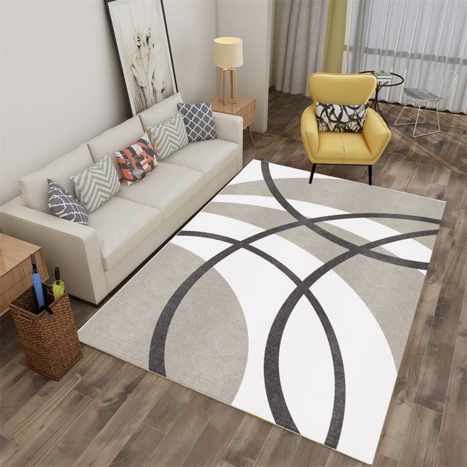Tapis 3D grand rectangulaire 70x140cm lavable et doux pour décoration chambre adulte