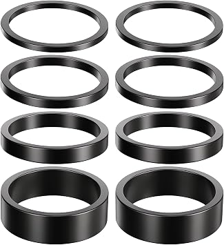 12 PCS Bike Stem Spacers, Headset Spacers Set for 1 1/8-Inch Stem