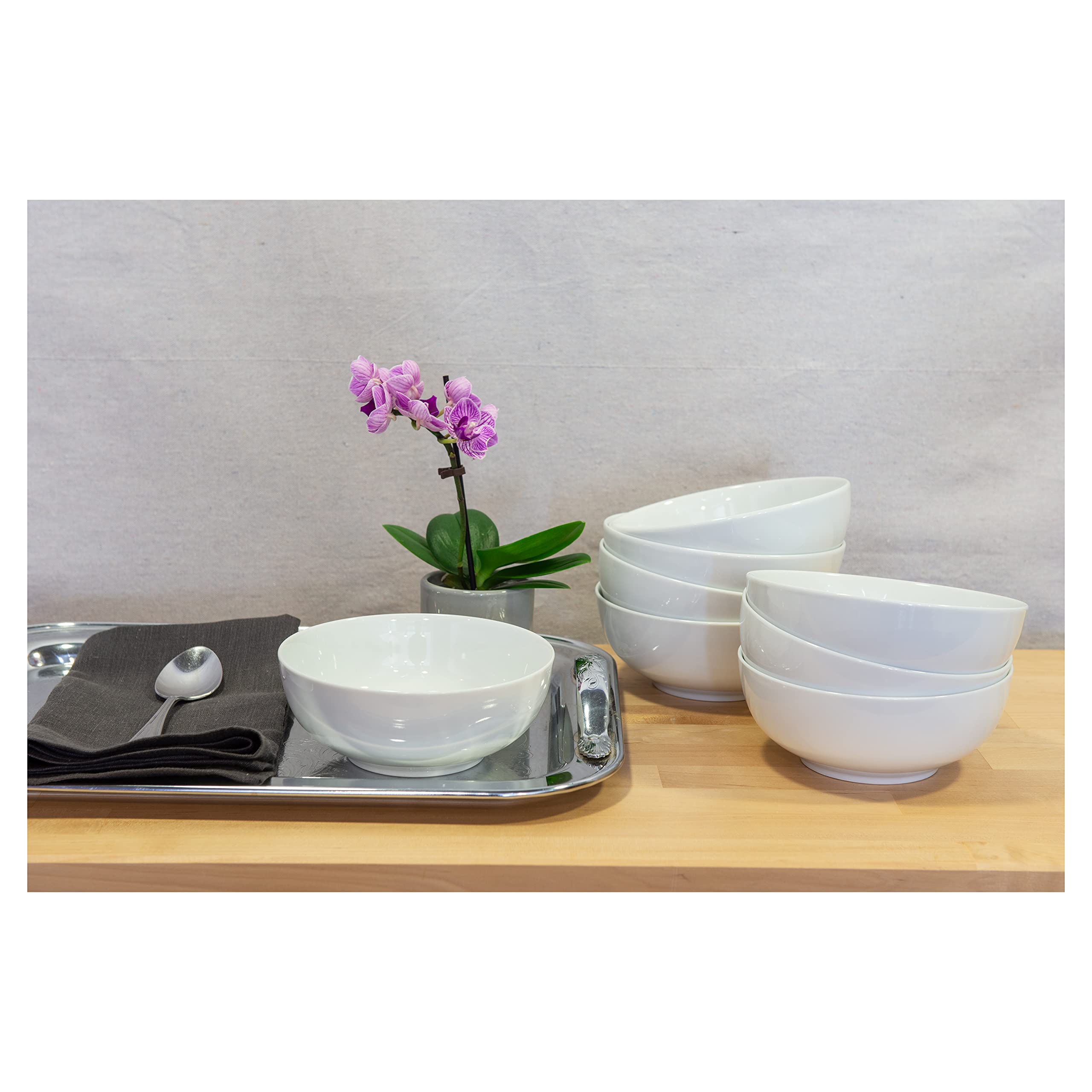 BIA Cordon Bleu Everyday Porcelain Chowder Bowls, Set of 8, White