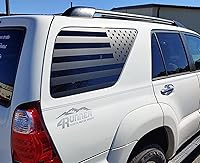 Vista 6 de Calcomanía de la bandera estadounidense para ventana trasera, compatible con Toyota 4Runner 4ª generación 2003-2009, precortada para ventana lateral