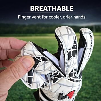 ONEKEEPER Vector Evolution Goalkeeper Gloves with Fingersaves, White