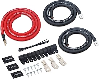 Recoil PBG3 True Spec 1/0 Gauge 99.99% Oxygen Free Copper Wire Big 3 Amp Wiring Upgrade Kits for Car Audio Systems up to 350 Amps
