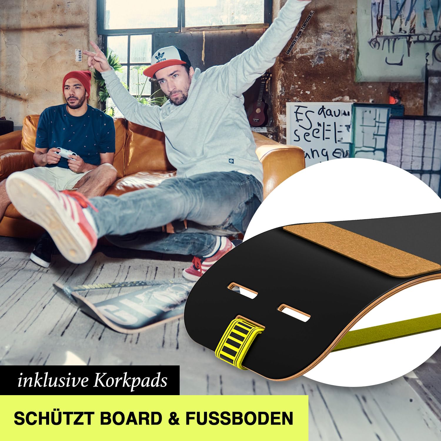 GIBBON Gyboard Spiel Black/White Balance Board Interaktives Training mit App