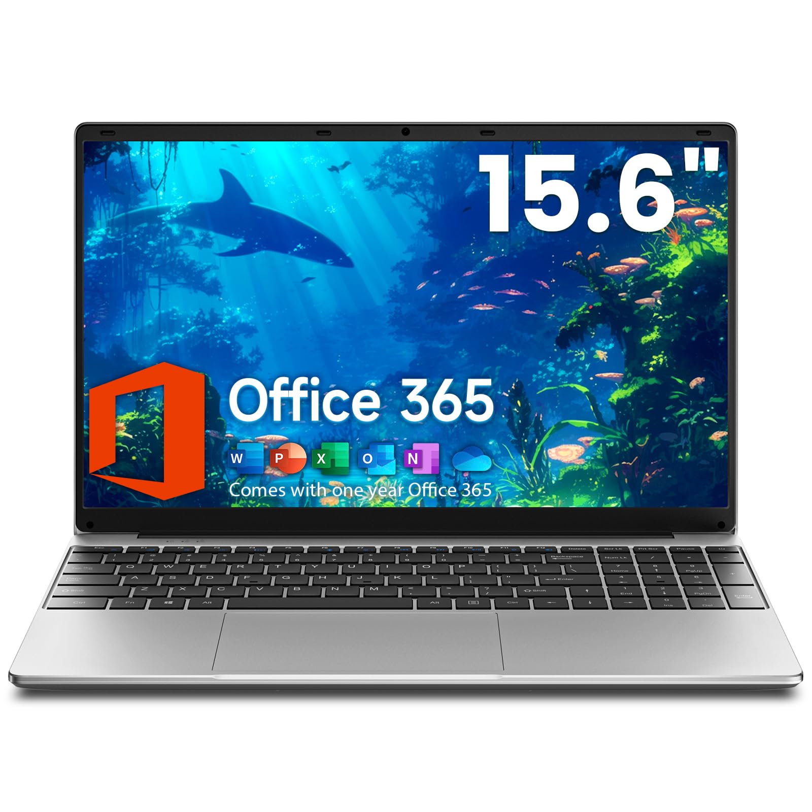 jumper Computer Portatile 15.6 Pollici Display HD, 4 GB RAM 128 GB SSD, Processore 5205U PC portatile, Batteria 38 Wh, Doppio Altoparlante, Tipo C, USB 3.0, Digital Keyboard, Office 365