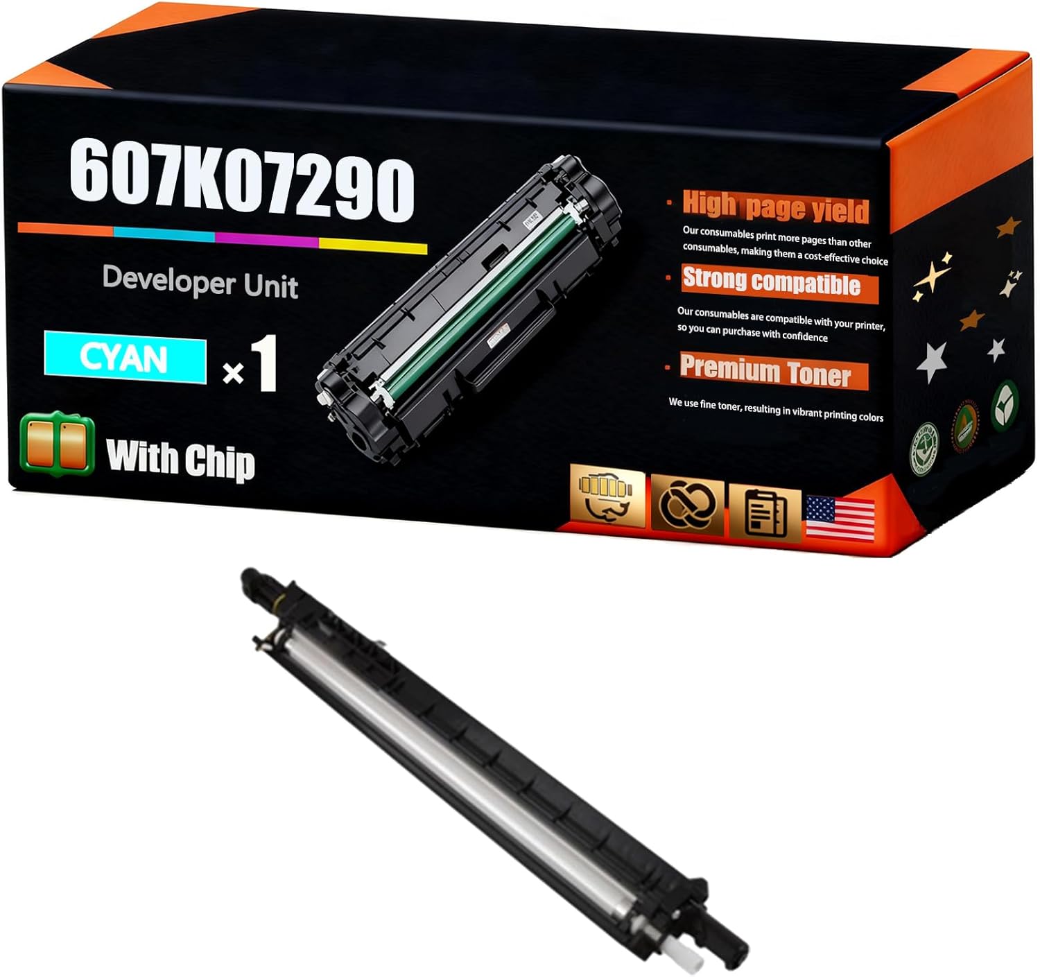 607K07290 607K07280 607K07260 607K07270 Developer Unit Compatible for Xerox VersaLink C7000DN C7000N C7020 C7025 C7030 C7120 C7125 Printers (1 Pack Black)