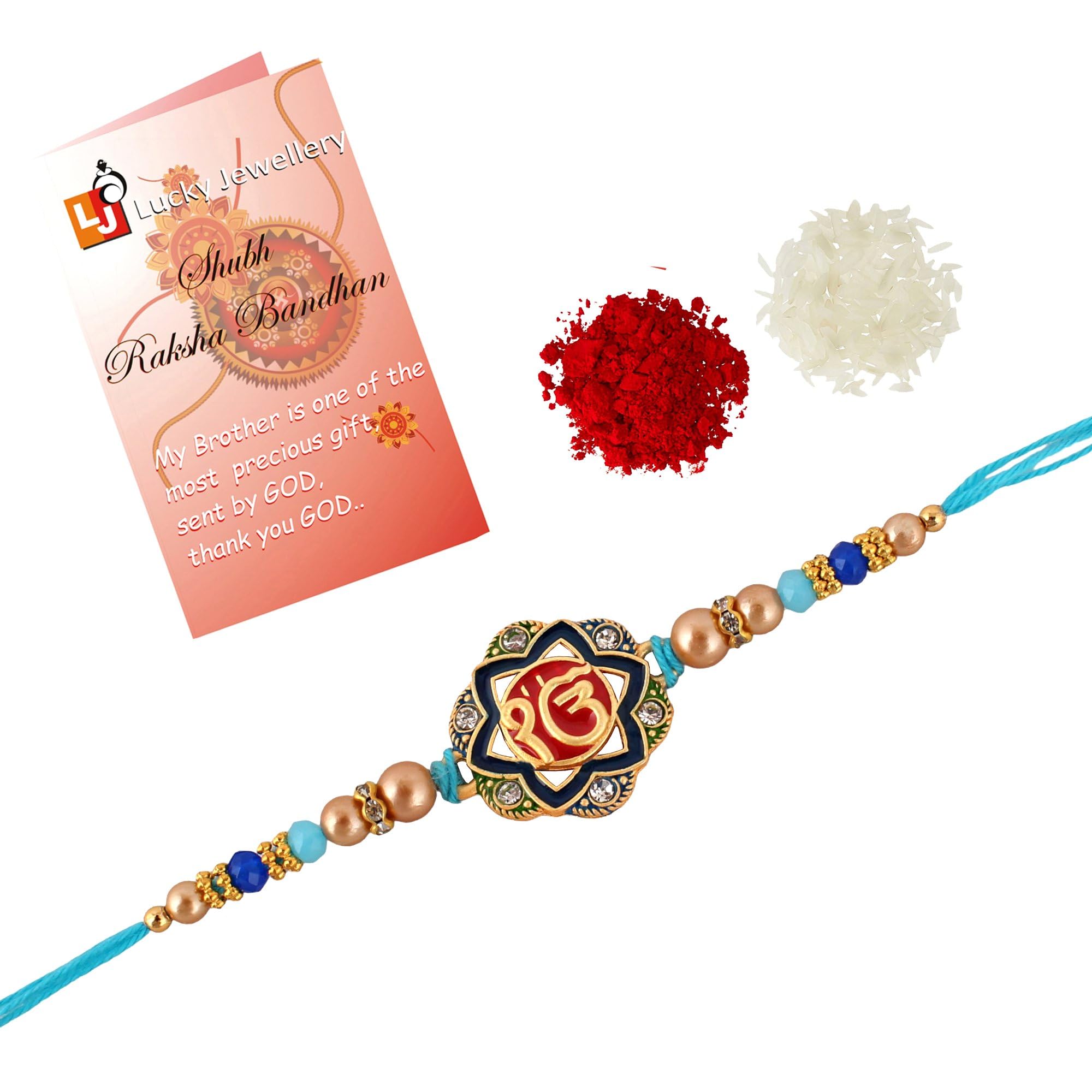 Lucky Jewellery Designer Meena Ik Onkar Religious Rakhi - Rakshabandhan Sardar/Sikh Rakhee Bracelet for Brother/Bhaiya/Bhai/Bhabhi Pack of 1 (53-S5R1-2957L-1) (B099F9YSCX) Amazon Price History, Amazon Price Tracker