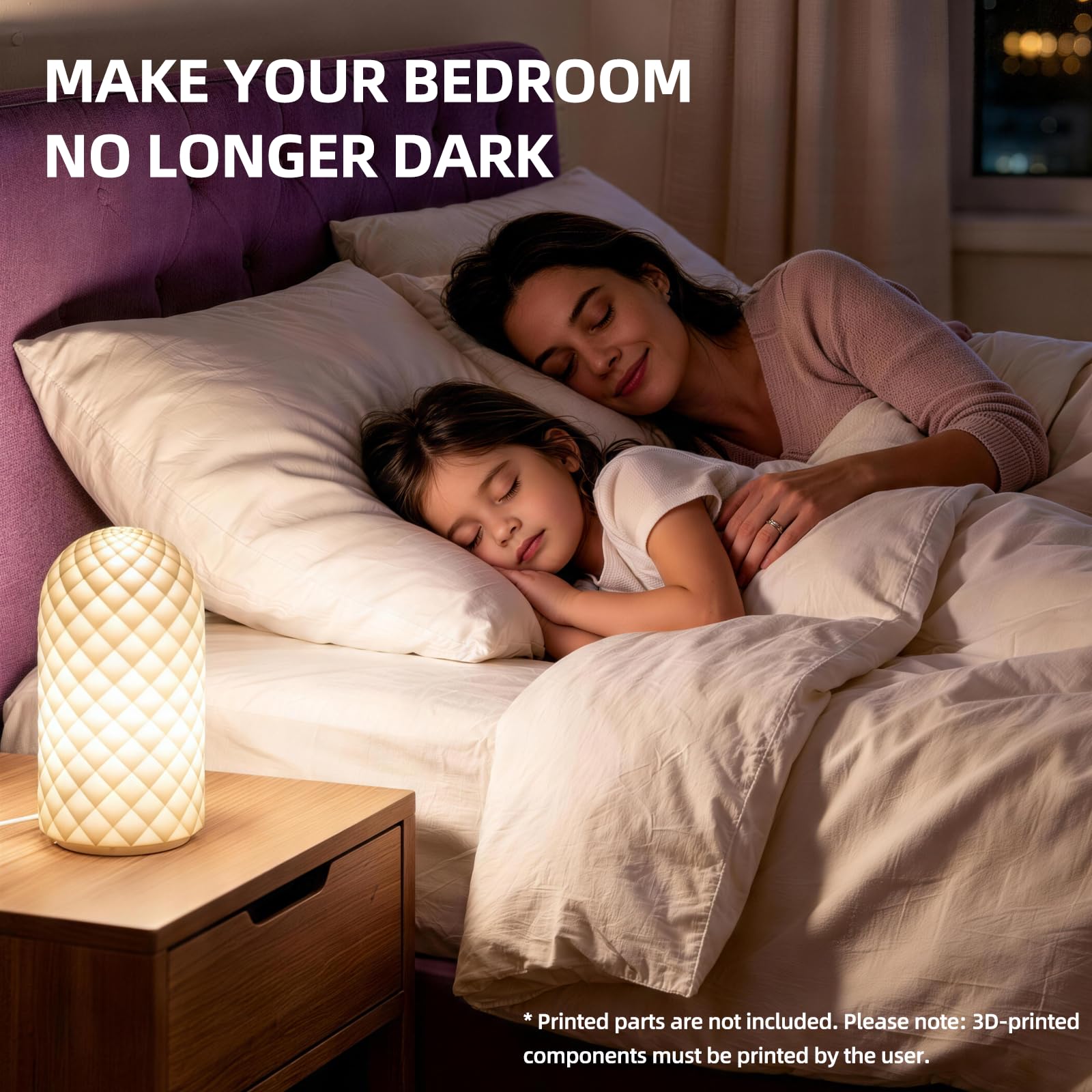 3-częściowy zestaw lamp LED do drukarki 3D 001 z 3 kolorami, zasilanie przez USB 5 V, oświetlenie LED do Bambu Lab Makerworld/część drukarki 3D / lampka nocna, zamiennik/model sprzętu DIY