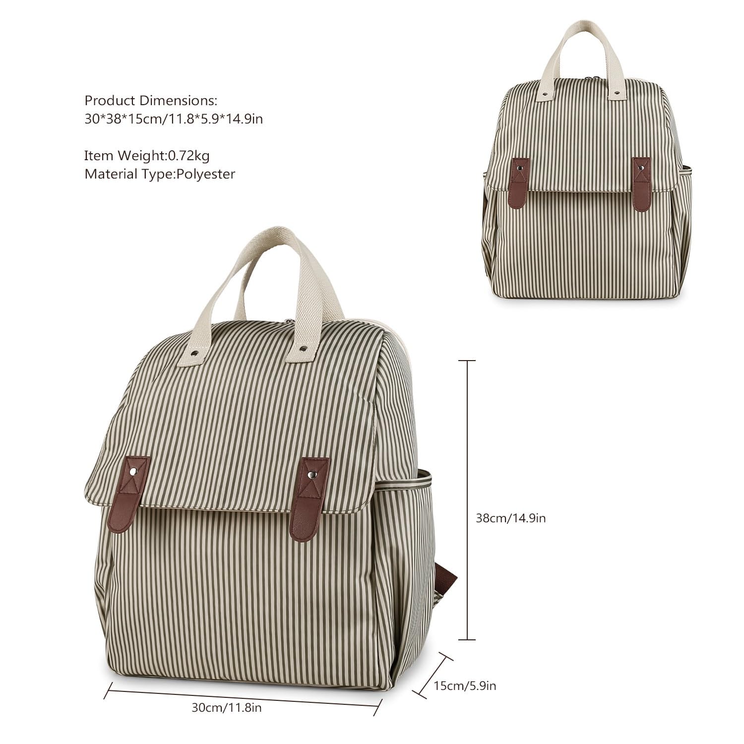 Sac à Dos Langer Bébé Ensemble Trois Pièces Matelas Biberon Grande Capacité Khaki