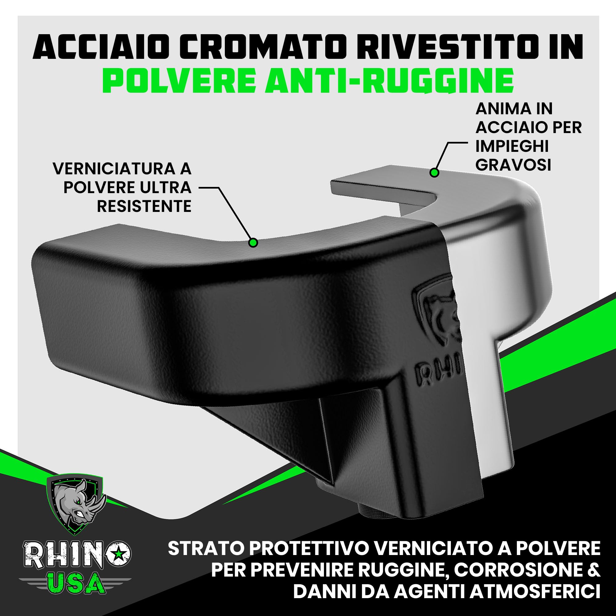Rhino USA Set di lucchetti per gancio di traino (include accoppiatori da 5 cm e .63 cm), serrature antifurto per carichi pesanti per barche, camper, roulotte e altro ancora