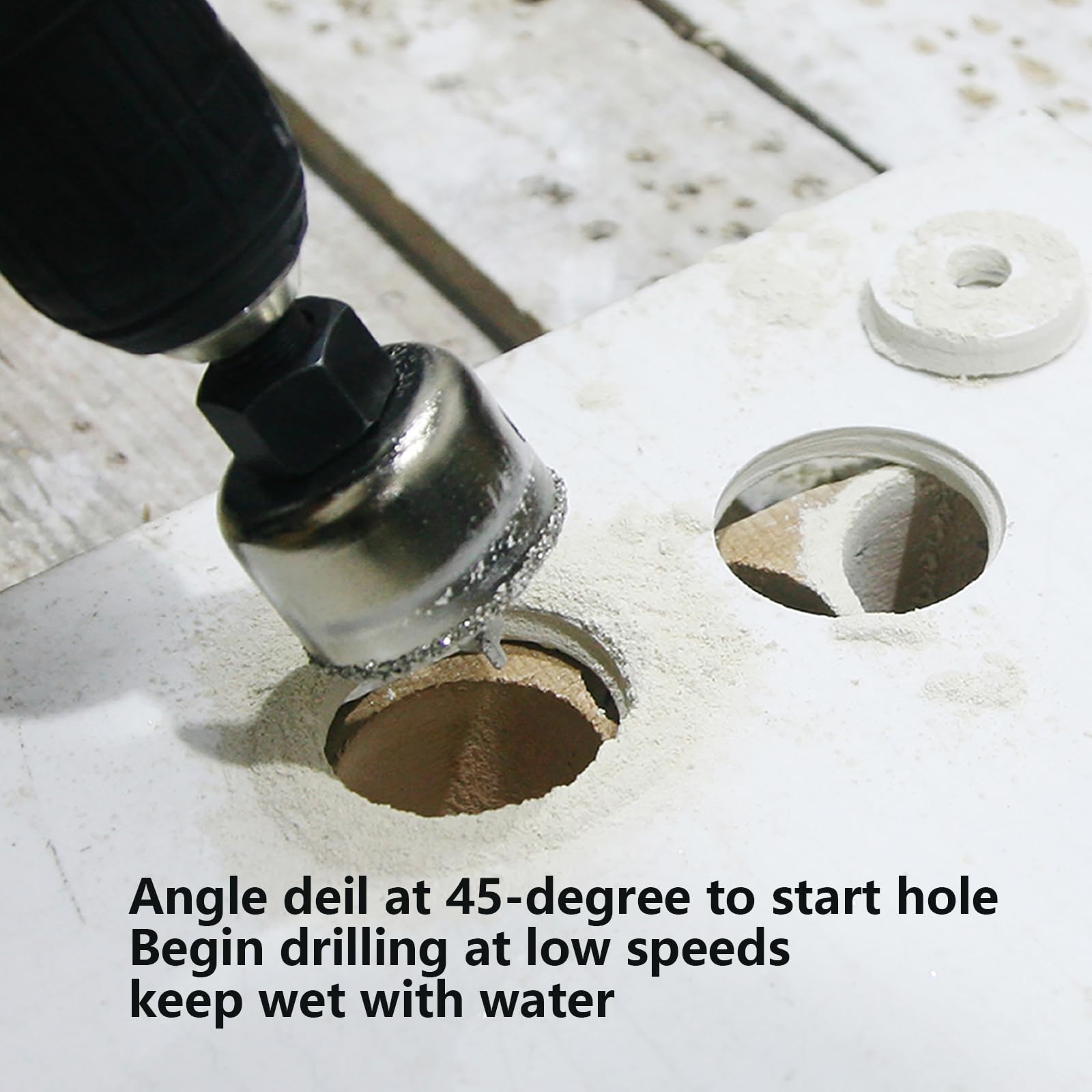 Greywolf 9 piece carbide hole saw set, diamond tile hole saw, brazed tile core drill bit, suitable for tiles glass, ceramics - Image 2