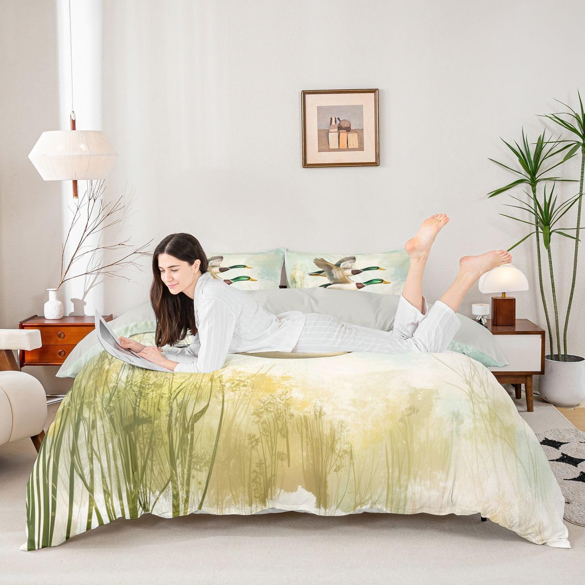 Homewish Król polowanie na kaczki zestawy pościeli dzika przyroda poszewka na kołdrę dla dzieci nastolatków domek domek wiejski poszewka na kołdrę ptactwo wodne zwierzę łóżko zestaw