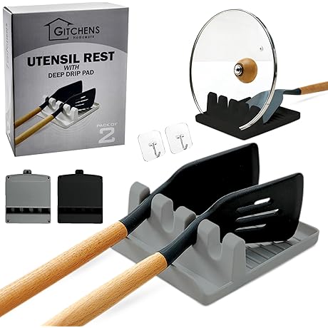 Premium Kitchen And Grill Utensil And Lid Holder