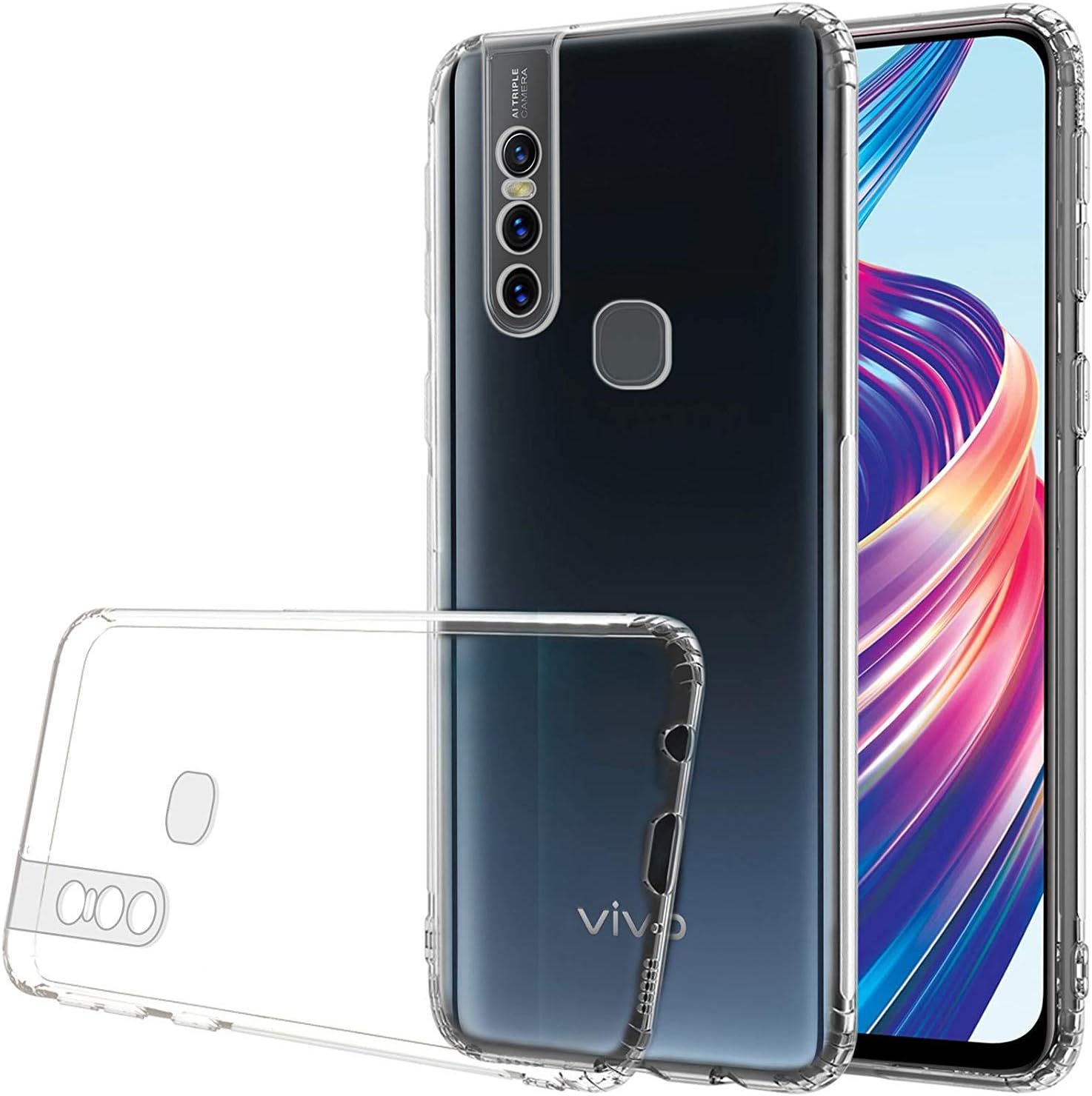 TecKraft Flexible Back Cover for Vivo V15 (Clear)