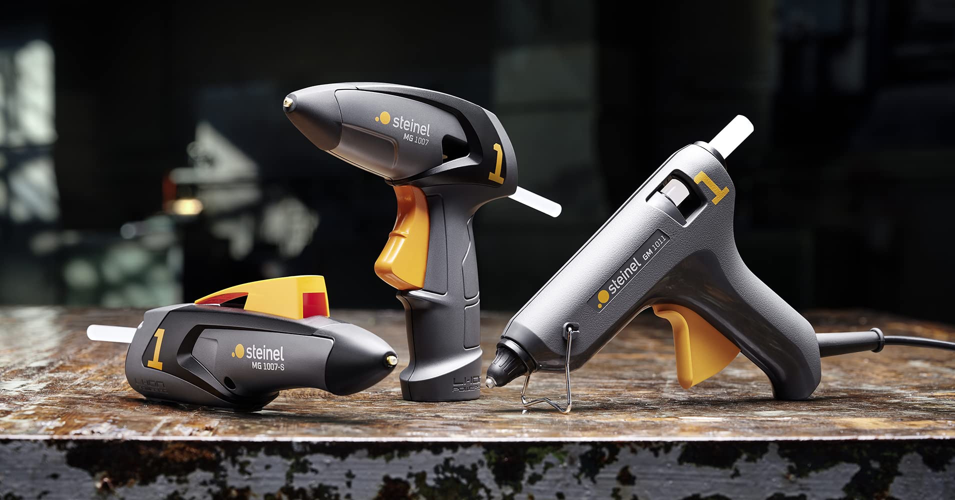 Steinel MobileGlue 1007 pistola per colla a batteria | pistola per colla, a batteria, incl. 3 stick di colla da 7 mm, per lavori di bricolage e decorazione
