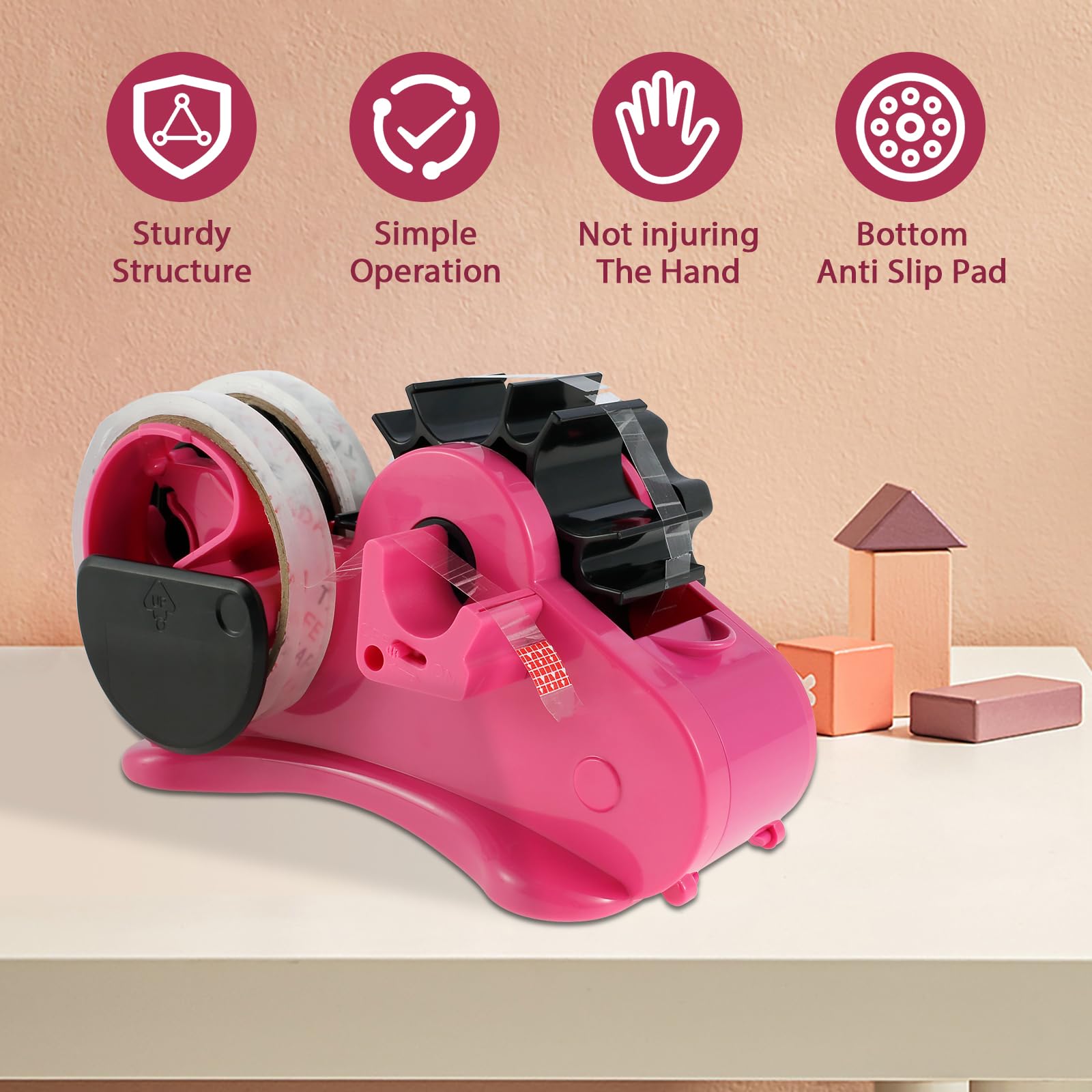 Eummy Manual Heat Tape Dispenser Sublimation with Pen Holder for Office Compact - Image 2