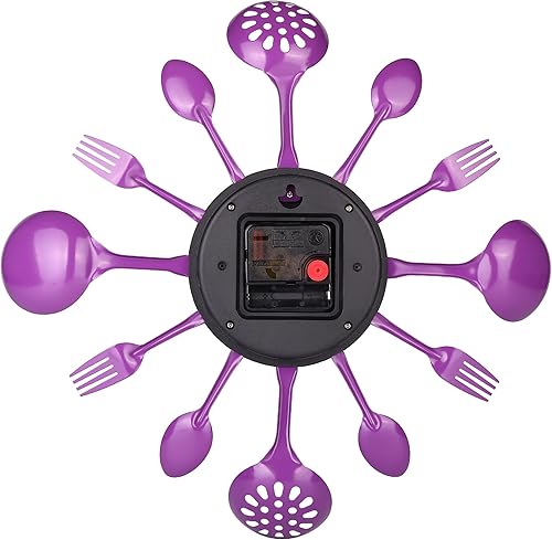 Miniatura 5 de Relojes de pared de cocina de 14 pulgadas con esfera de tenedor y cuchara, movimiento silencioso del reloj y funciona con pilas, gran decoración de