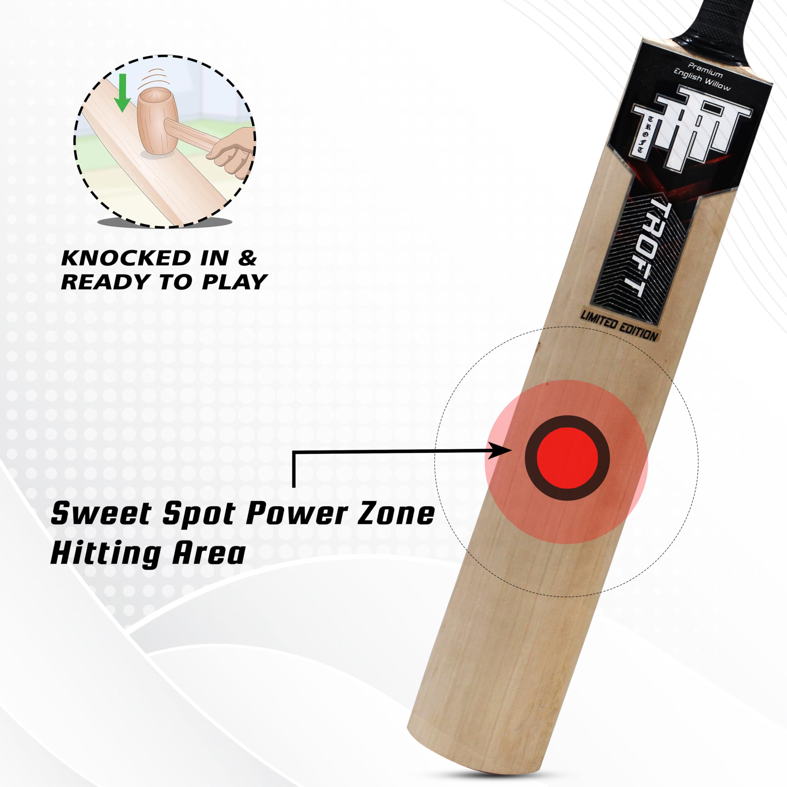 Troft Limited Edition Grade 2 English Willow Cricket Bat (Size 5) 2