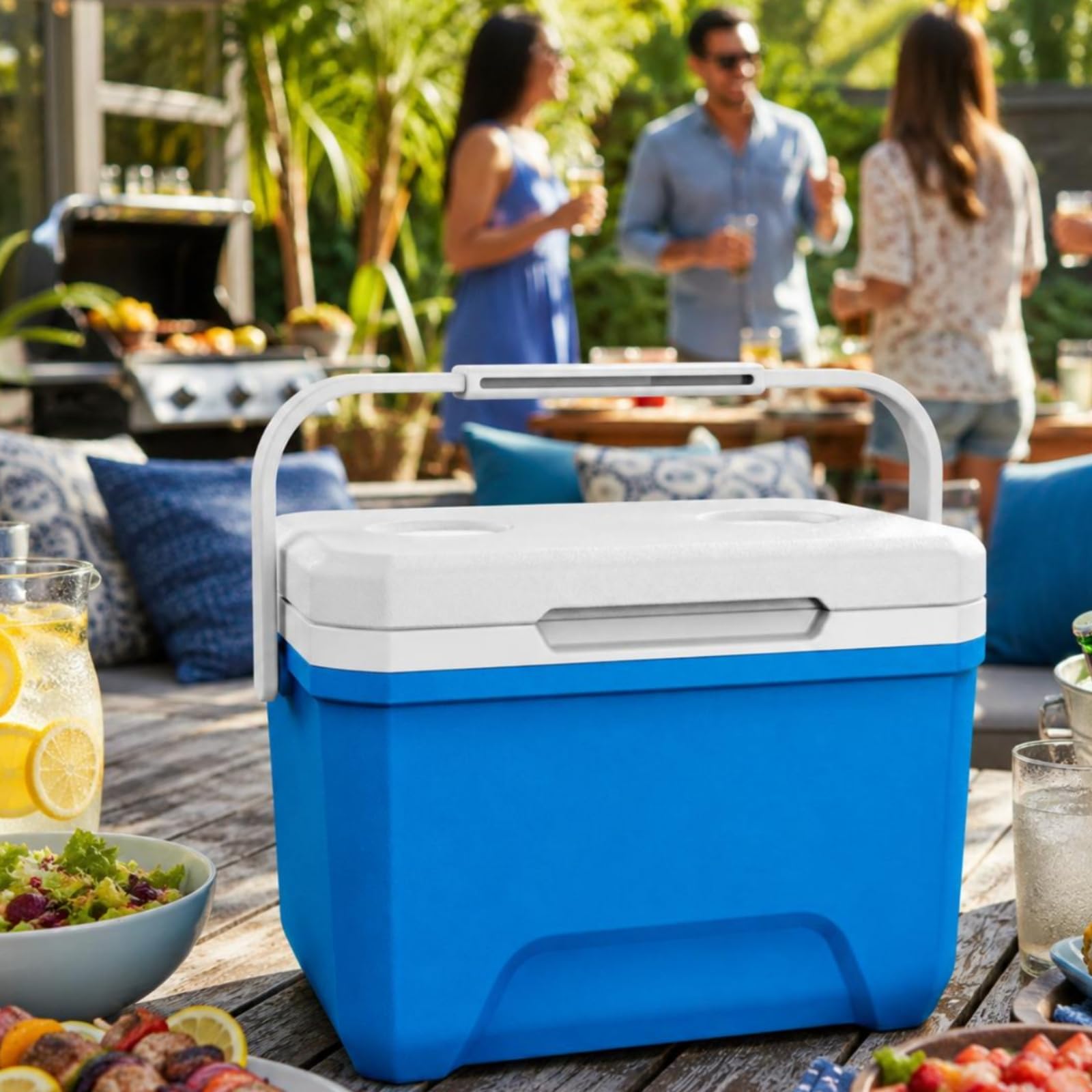 Nevera Portátil Aislada Hielera Contenedor Térmico Conservadora con Interior Aislante y Exterior Resistente Fácil de Llevar Adecuada para Camping Barbacoas Festivales