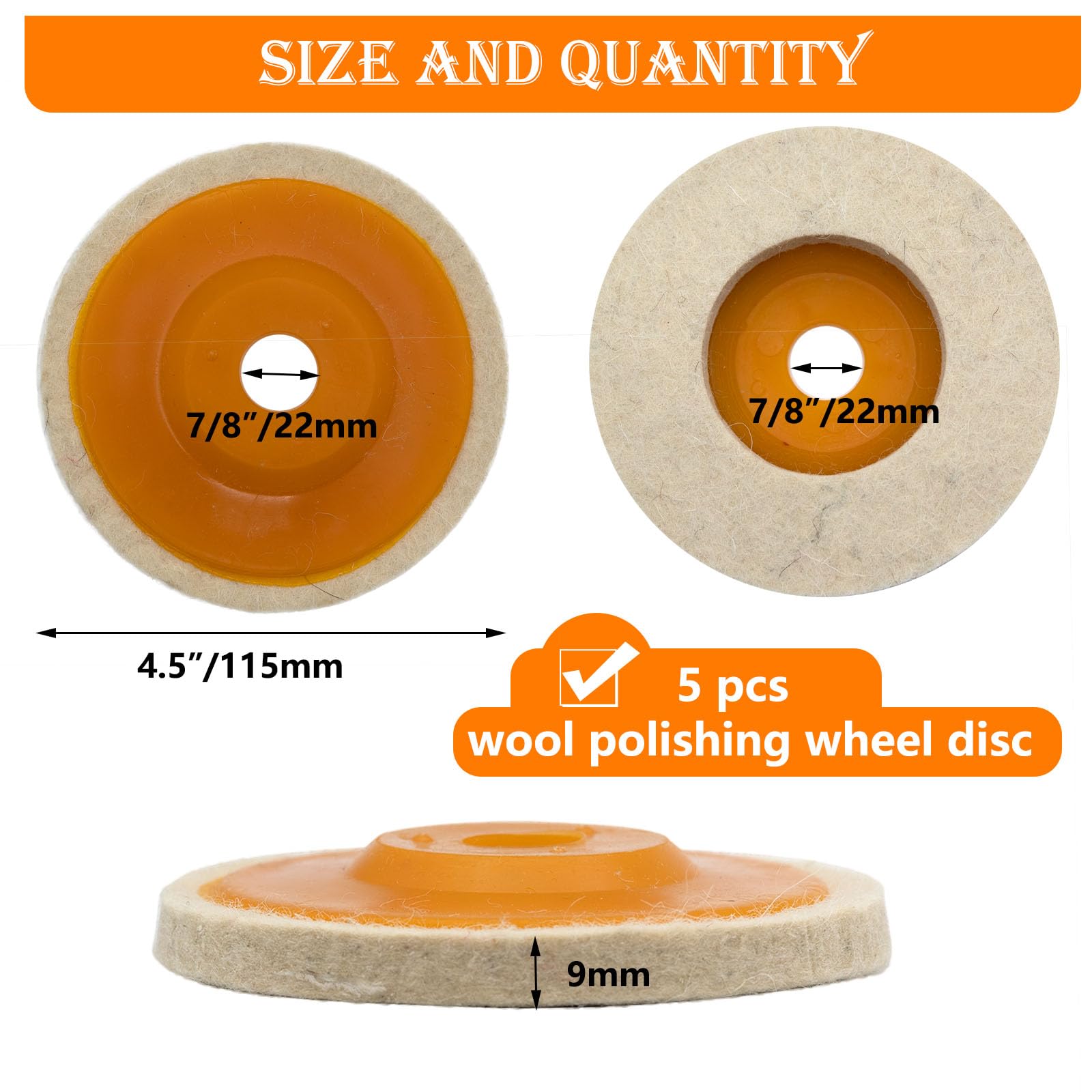 Wool Polishing Wheels - Perfect for Metal & More -2 Wool Polishing Wheels - Perfect for Metal & More -2