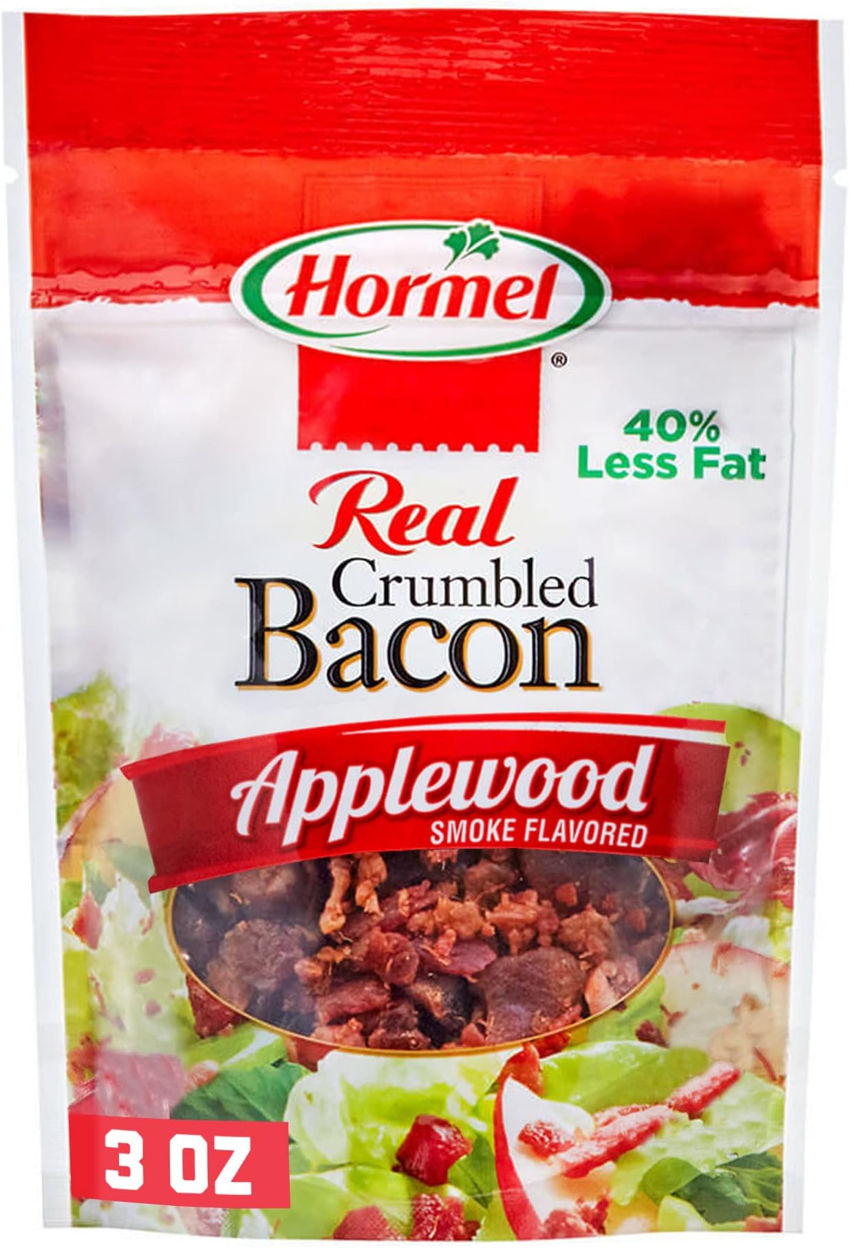 HORMEL Bacon Toppings Applewood Crumbled Bacon, 3 Ounce (Pack of 8)