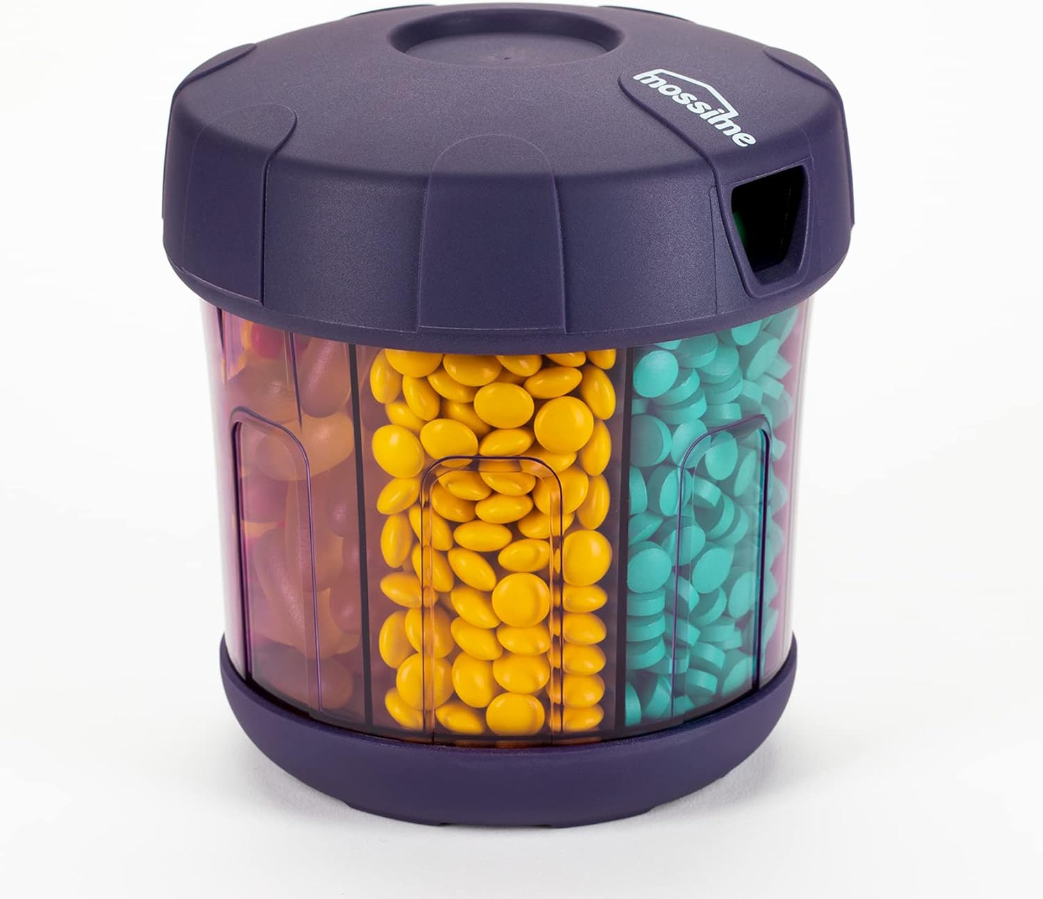 Mossime Supplement Pill Box with Extra Large 7 Compartments, TPU Soft