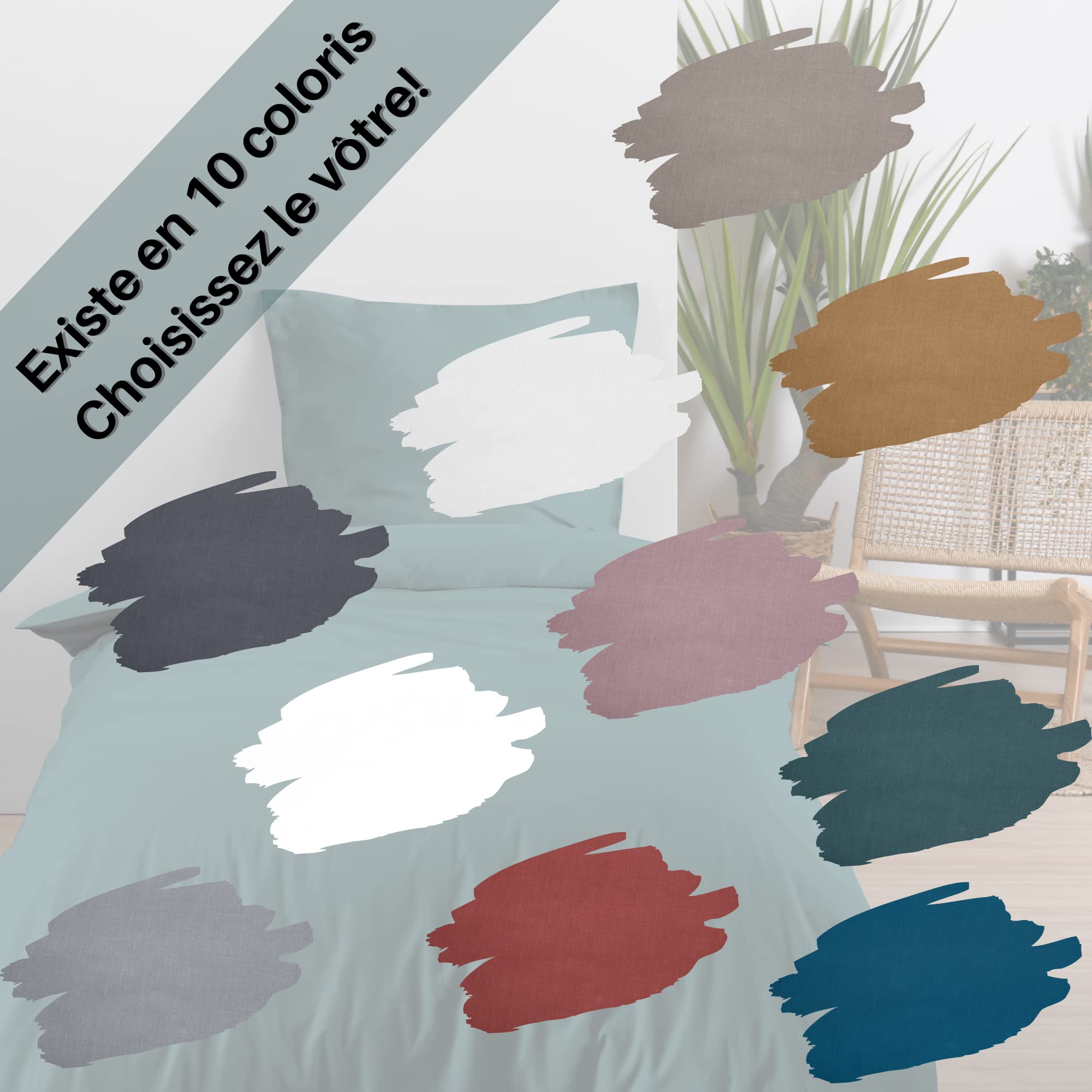 Lovely Casa - Poszewka na kołdrę -Rozmiar 140x200 cm - 100% bawełna z certyfikatem Oeko-Tex - Kolor Eden - Pościel do domu - Miękka i wygodna - Idealne łóżko pojedyncze - mieszane
