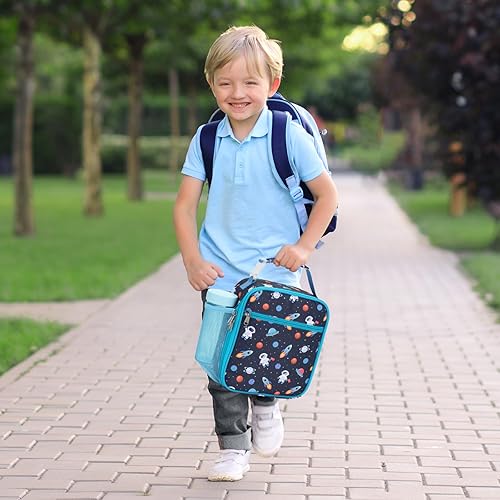 Miniatura 6 de Lonchera para niños y niñas, con aislamiento, reutilizable, con soporte para botella de agua, bolsa de almuerzo para la escuela, guardería, espacio
