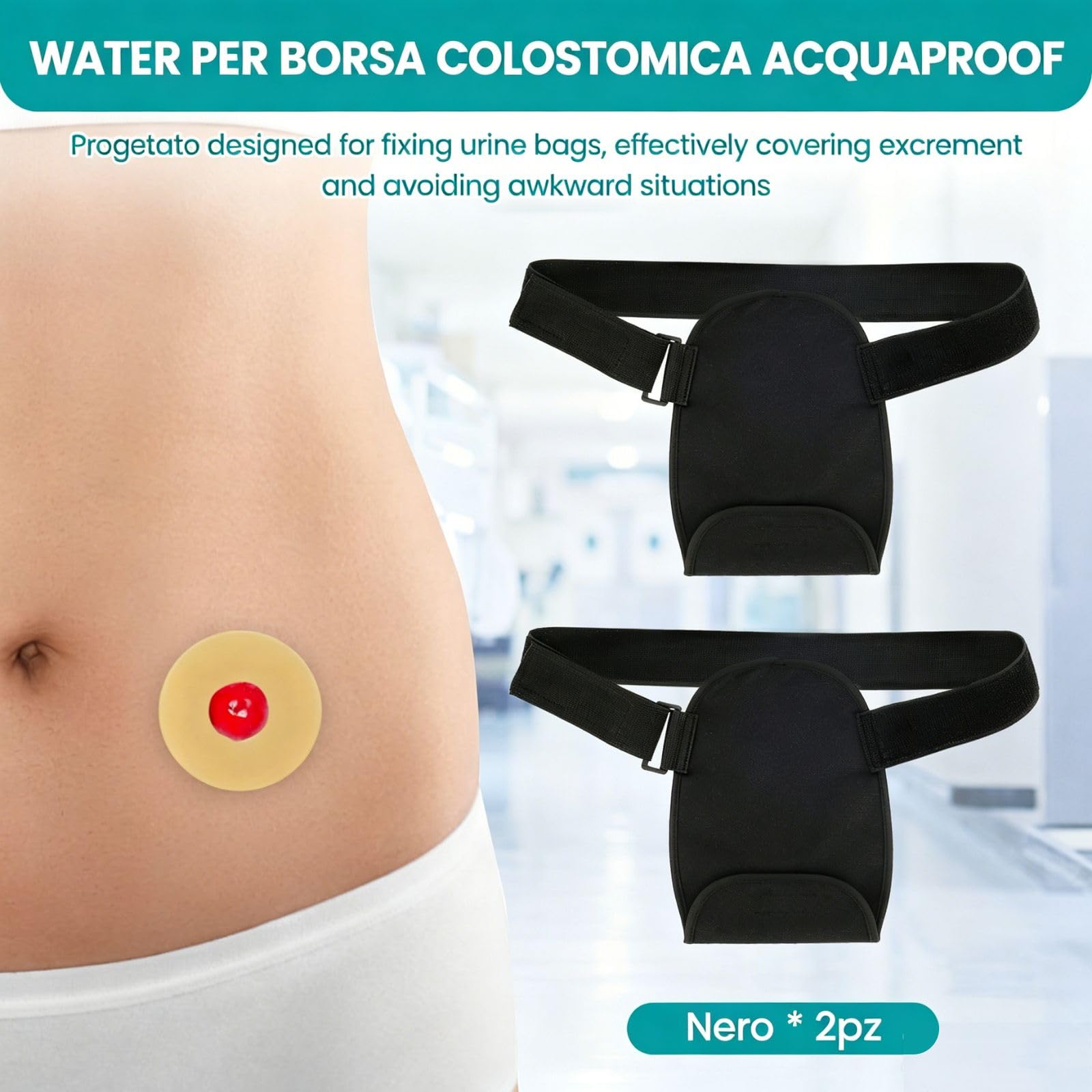 2 pezzi copertura per stomia 31 x 18,5 x 94 cm Atoma impermeabile copertura regolabile sacchetto per stomia sacchetto colostomia sacchetto per stomia sacchetto ileostomia sacchetto per urrostomia