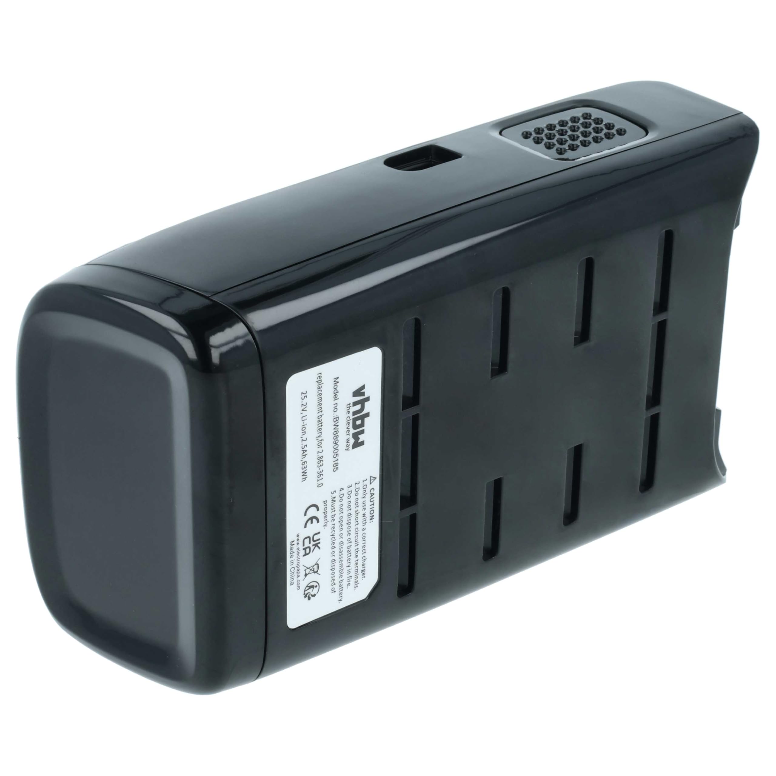 vhbw Akumulator kompatybilny z Kärcher VC 6 Cordless ourFamily Extra, bezprzewodowy ourFamily Car Home Cleaner robot domowy, czarny (2500 mAh, 25,2 V, litowo-jonowy)