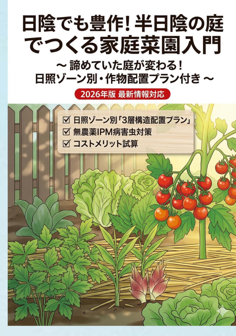 日陰でも豊作！半日陰の庭でつくる家庭菜園入門: 諦めていた庭が変わる！日照ゾーン別・作物配置プラン付き（2026年版）