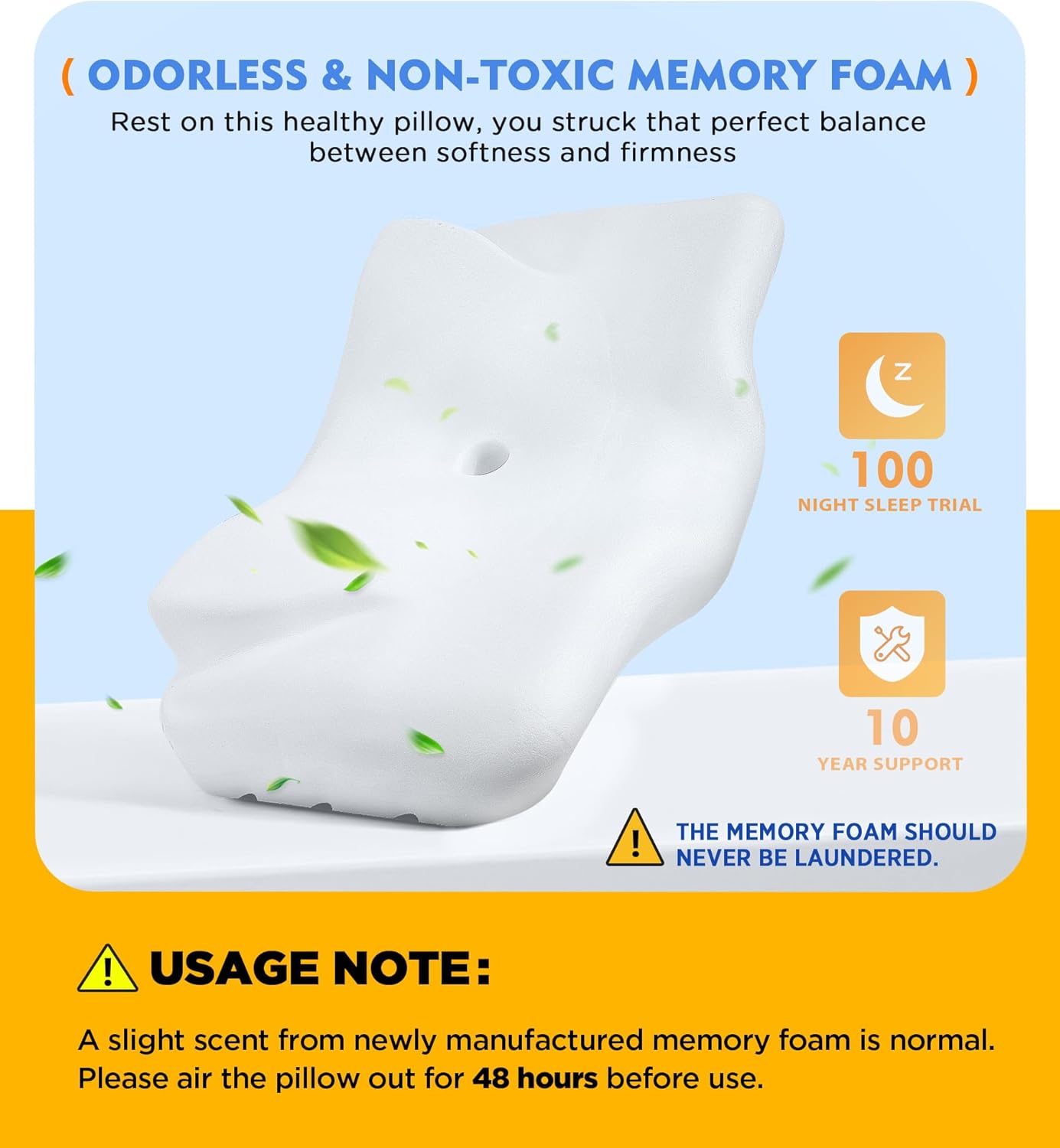 Osteo Cervical Pillow for Neck Pain Relief, Hollow Design Odorless Memory Foam Pillows with Cooling Case, Adjustable Orthopedic Bed Pillow for Sleeping, Support for Side Back Sleepers