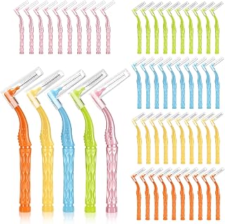 50 Stück L-Förmige Interdentalbürsten, 5 Größen