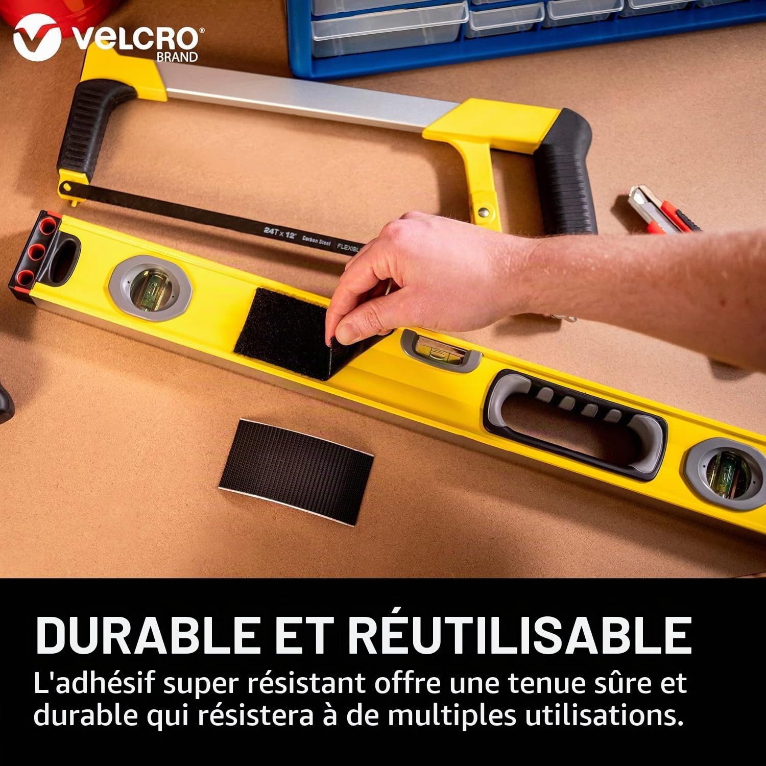 VELCRO Brand Bandes haute résistance, Blanc 50mm x 100mm, x15 | Bandes auto-agrippantes adhésives haute résistance, pour la maison et la décoration