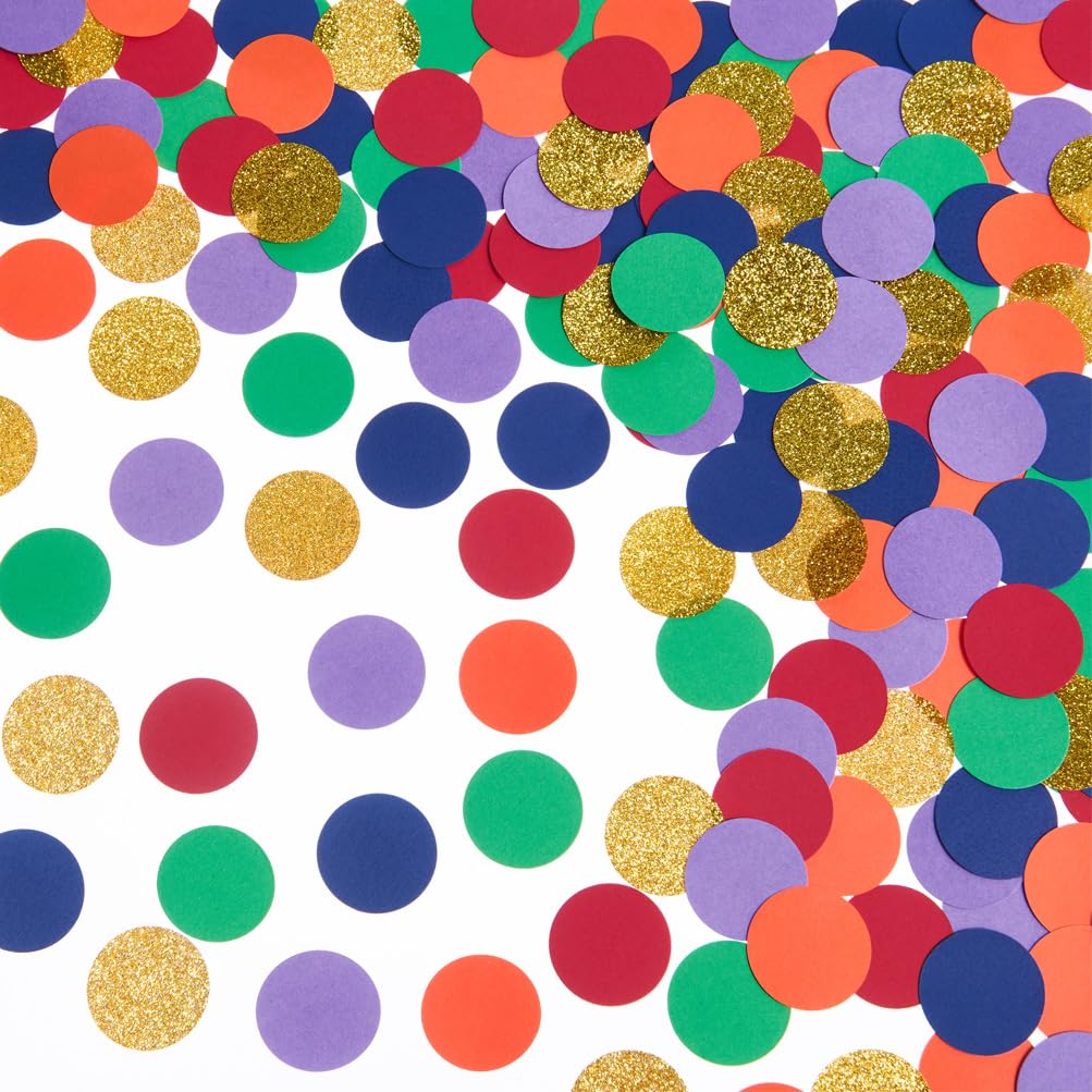 MOWO Rainbow Confetti Table Decoration, 1.2'', 200pc