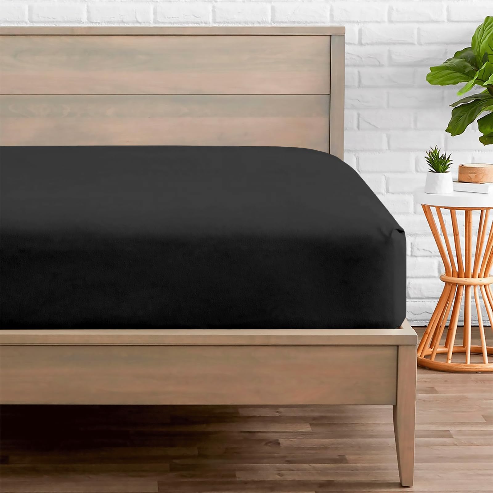 100% Brushed Cotton Soft Flannelette 30CM Fitted Sheets King size Thermal Soft Luxury Warm Flannel Extra Deep Cozy Bottom Bed Cover Kingsize - Image 2