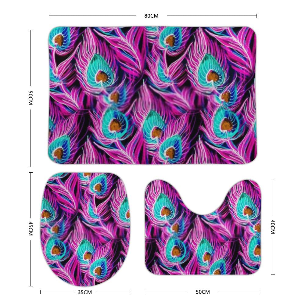 3pcs Christmas Ball Bathroom Sets with Non-Slip Rug,Toilet Lid Cover and Bath Mat,Gold White Silver Xmas Balls Merry Christmas Snowflake Winter Happy New Year Bathroom Carpet Bath Mat Toilet Rugs