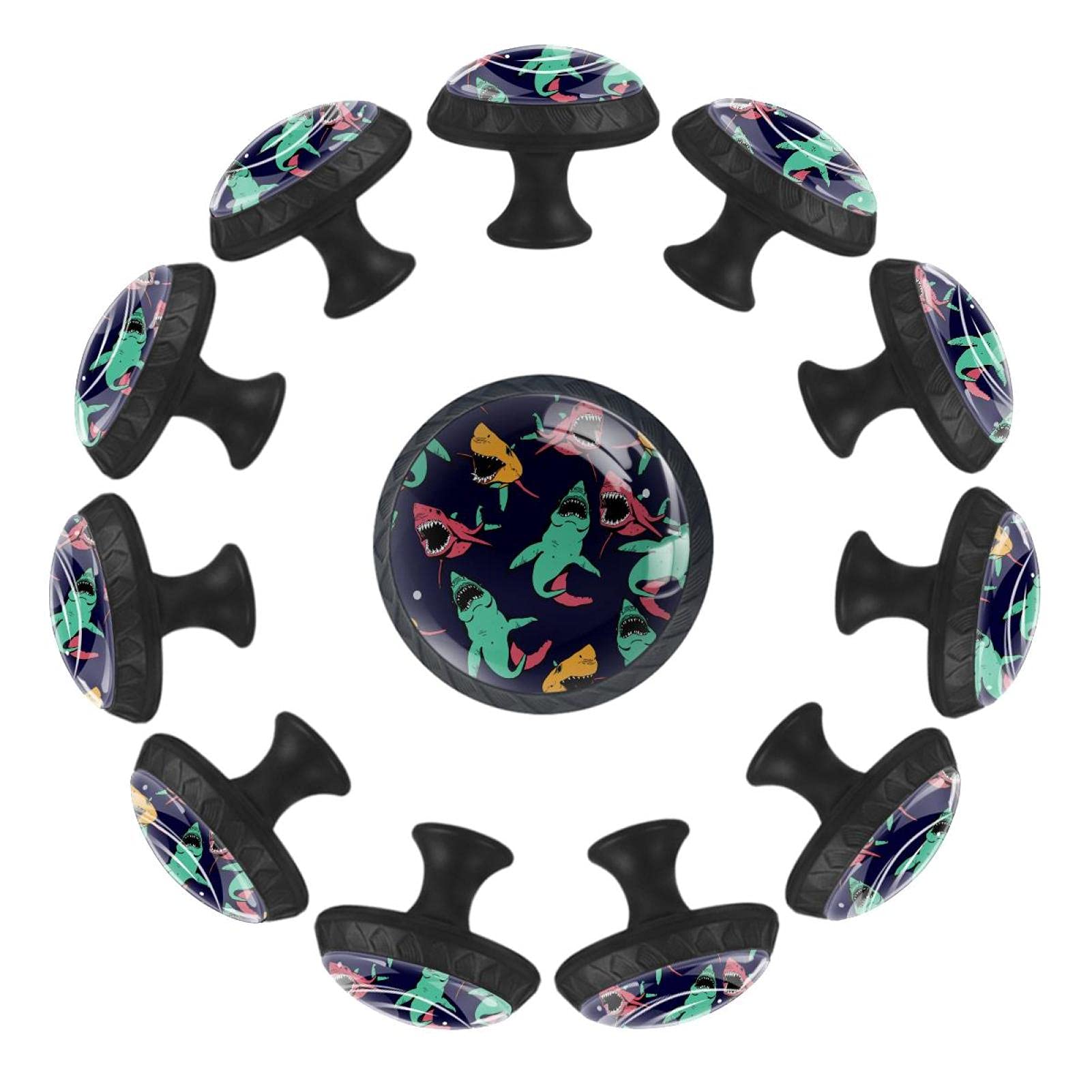 Boutons de tiroir Angry Shark ronds 35 mm pour la déco chaleureuse de la salle de jeux enfant