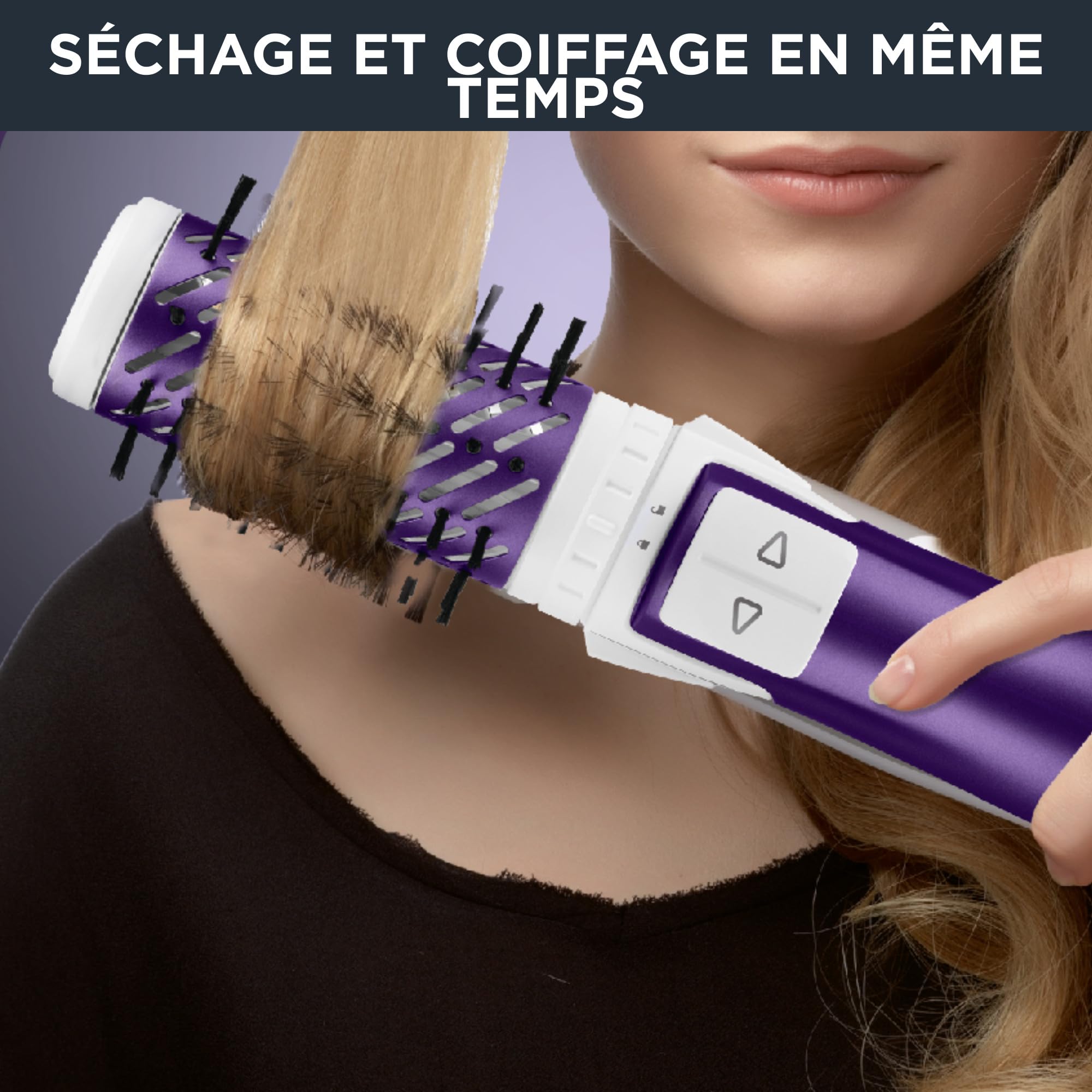 Rowenta Brosse soufflante rotative Brush Activ' Volume & Shine, Séchage et volume, 1000 W, 2 brosses céramique CF9530F0