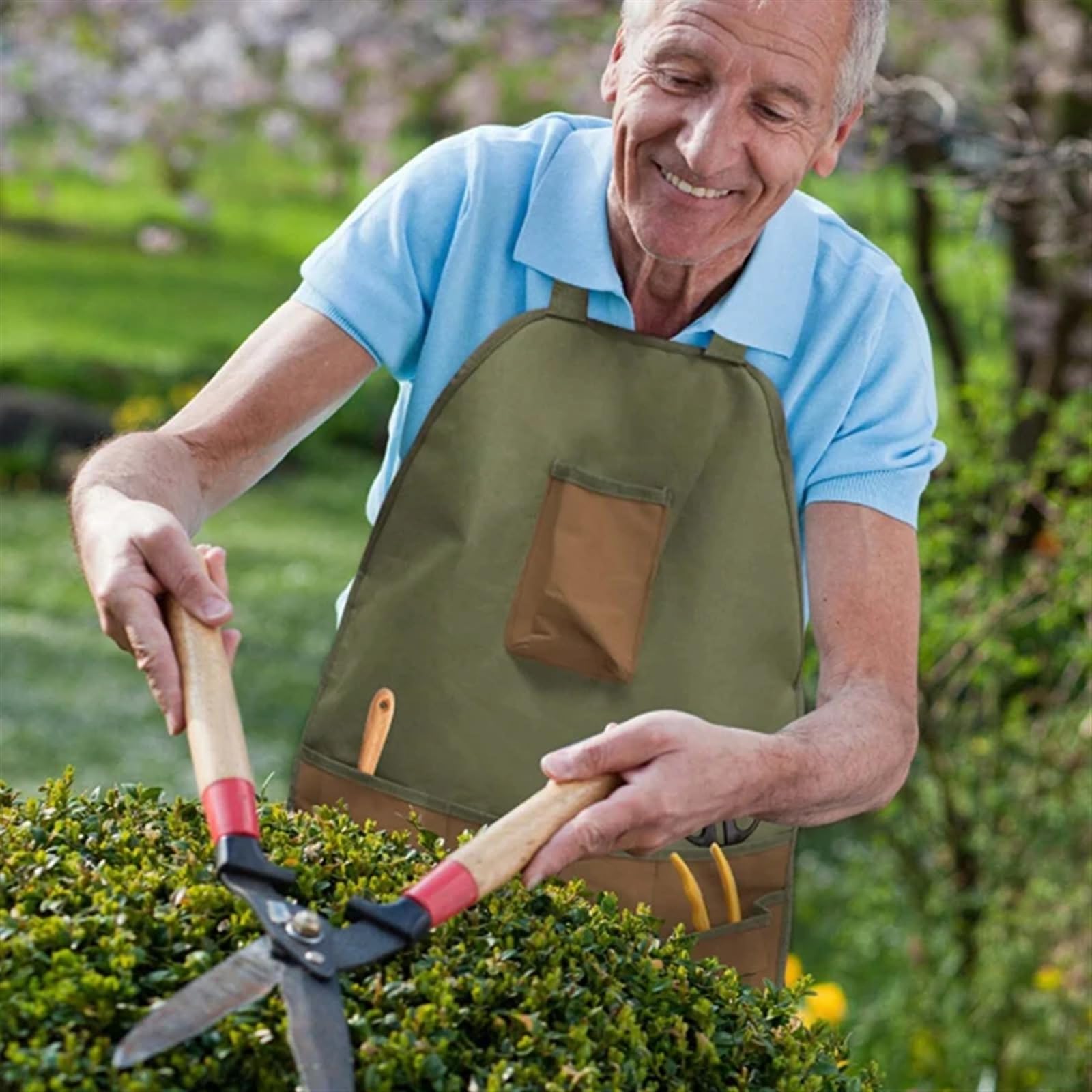Delantal de Trabajo con Bolsillos Delantal de corte for hombre y mujer, ropa trabajo, mono, limpieza del hogar, jardinería, tela Oxford multifuncional, bolsa almacenamiento herramientas