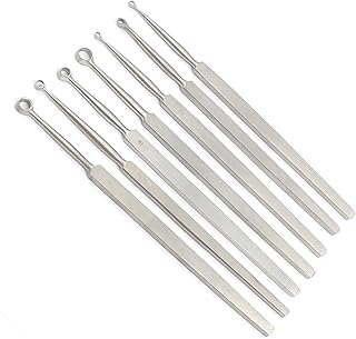 AAProTools Meyhoefer Chalazion Ear Curette 0.5mm,1mm,1.8mm,2mm,2.5mm,3mm ENT 6 Pcs Instrument