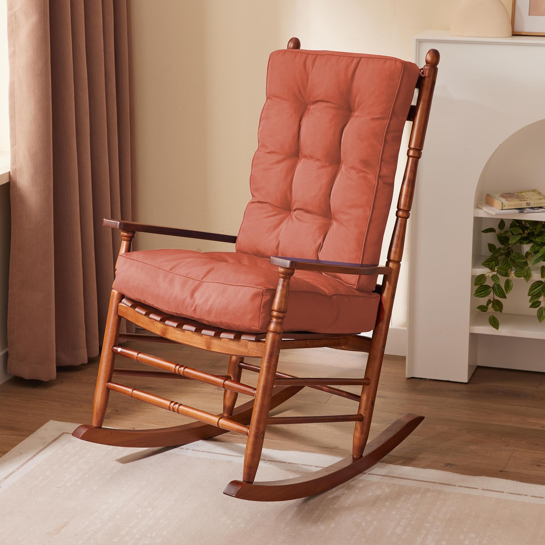 IPYNBAP Rocking Chair Cushion, Waterproof and Fade-Resistant Patio Chair Cushions, Tufted Chair Pads for Rocker Furniture, 17x17 Inch, Indoor/Outdoor