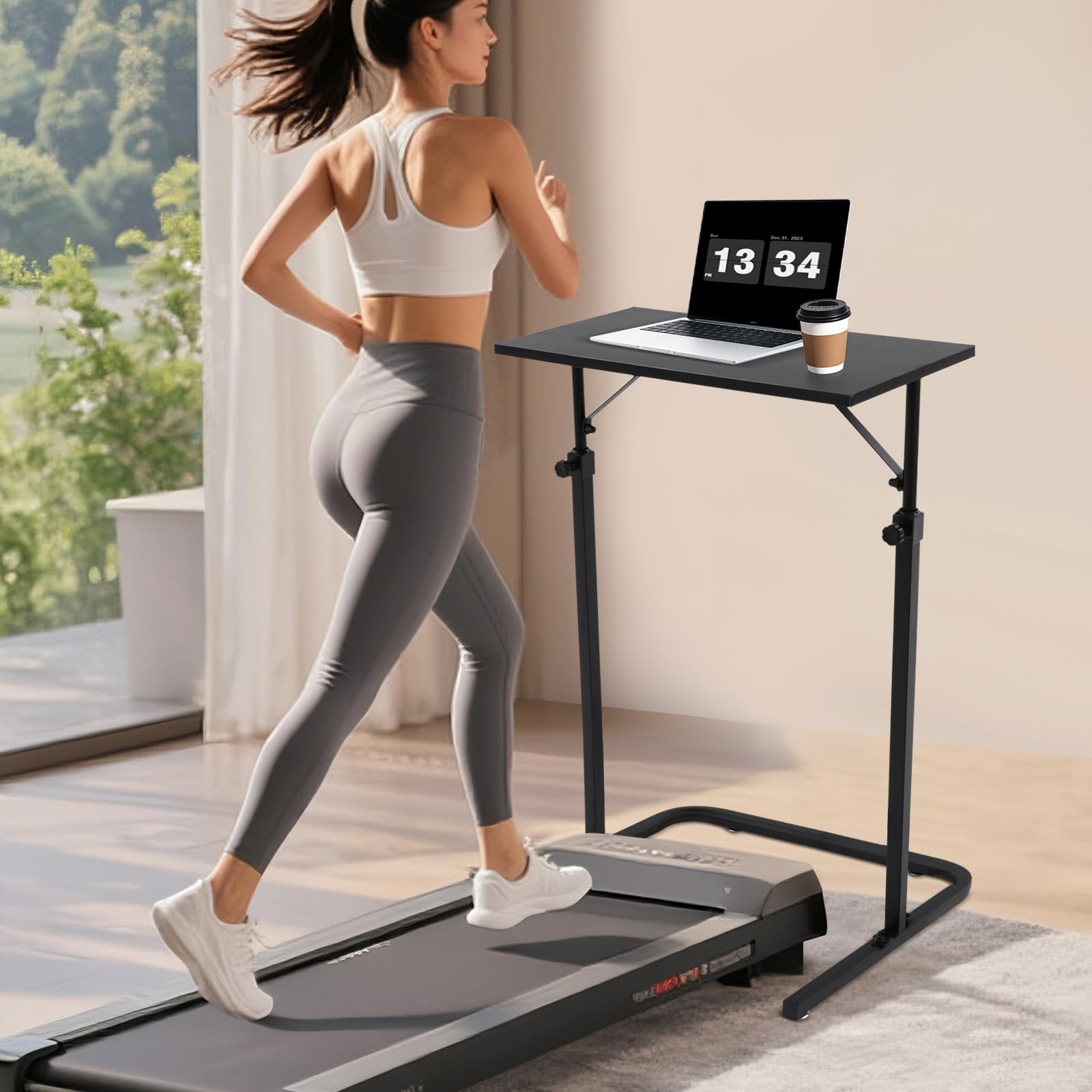 Tavolo da bicicletta per allenamento indoor Cycling, tavolo fitness, tavolo per computer portatile, tavolo da allenamento per bicicletta, 88-120 cm, altezza regolabile
